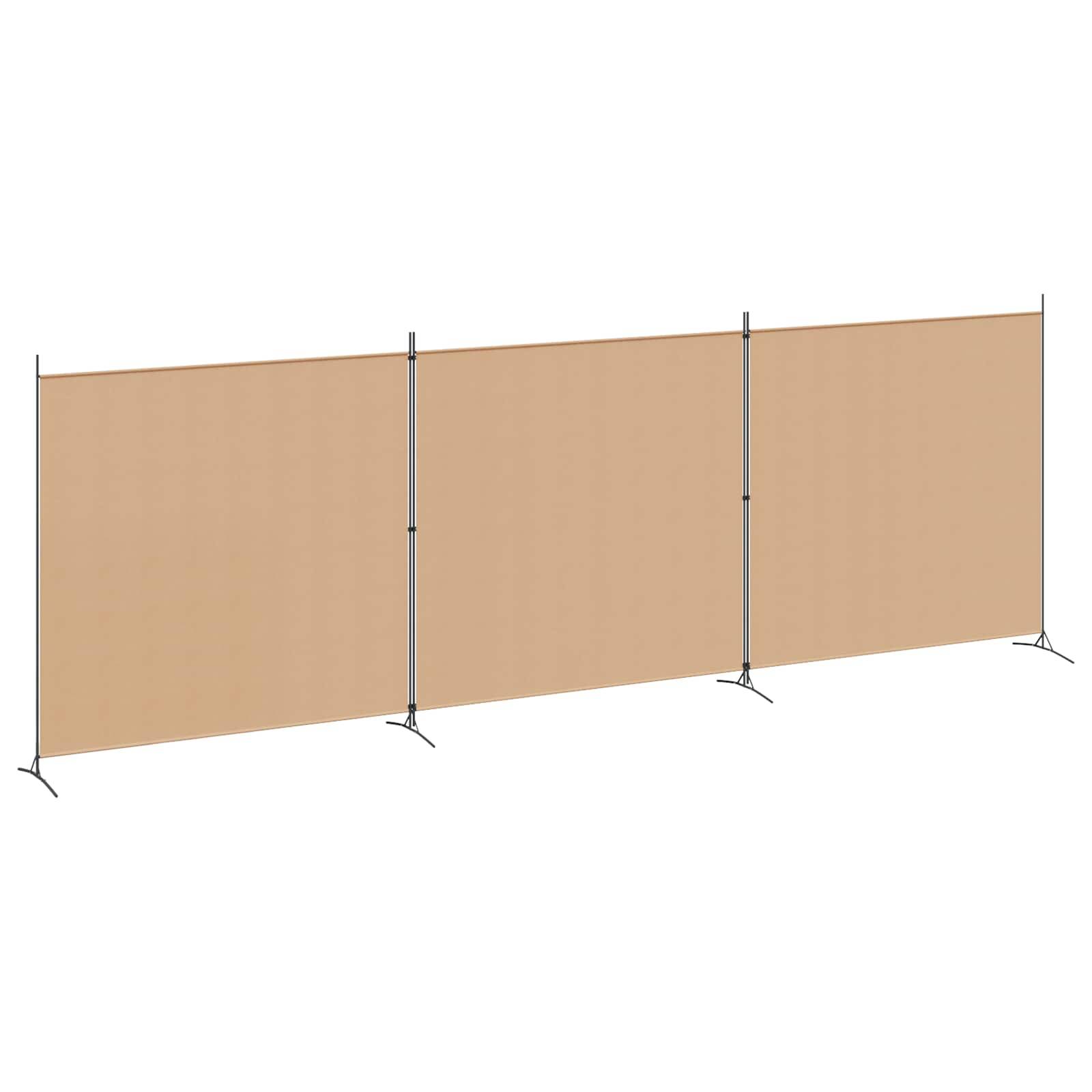 vidaXL 4-teiliger Raumteiler Beige 525 x 180 cm Stoff