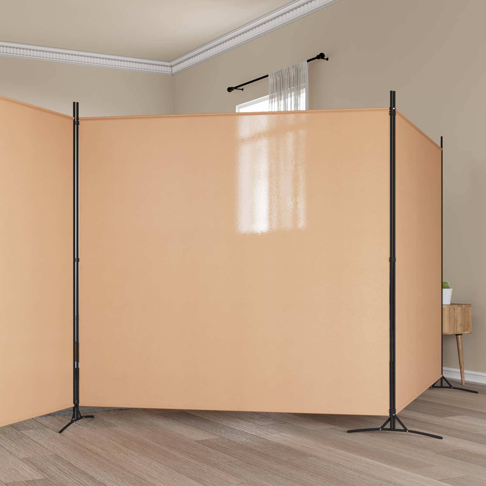vidaXL 4-teiliger Raumteiler Beige 525 x 180 cm Stoff