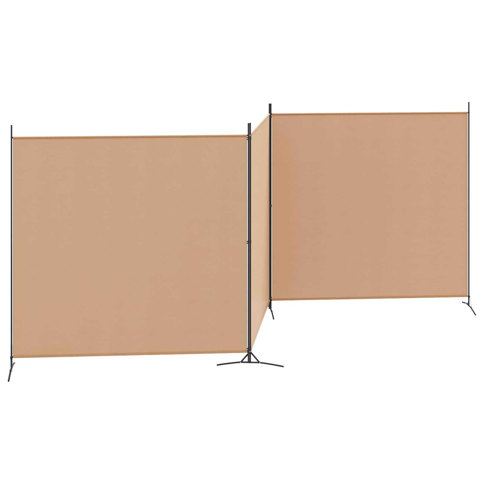 vidaXL 4-teiliger Raumteiler Beige 525 x 180 cm Stoff