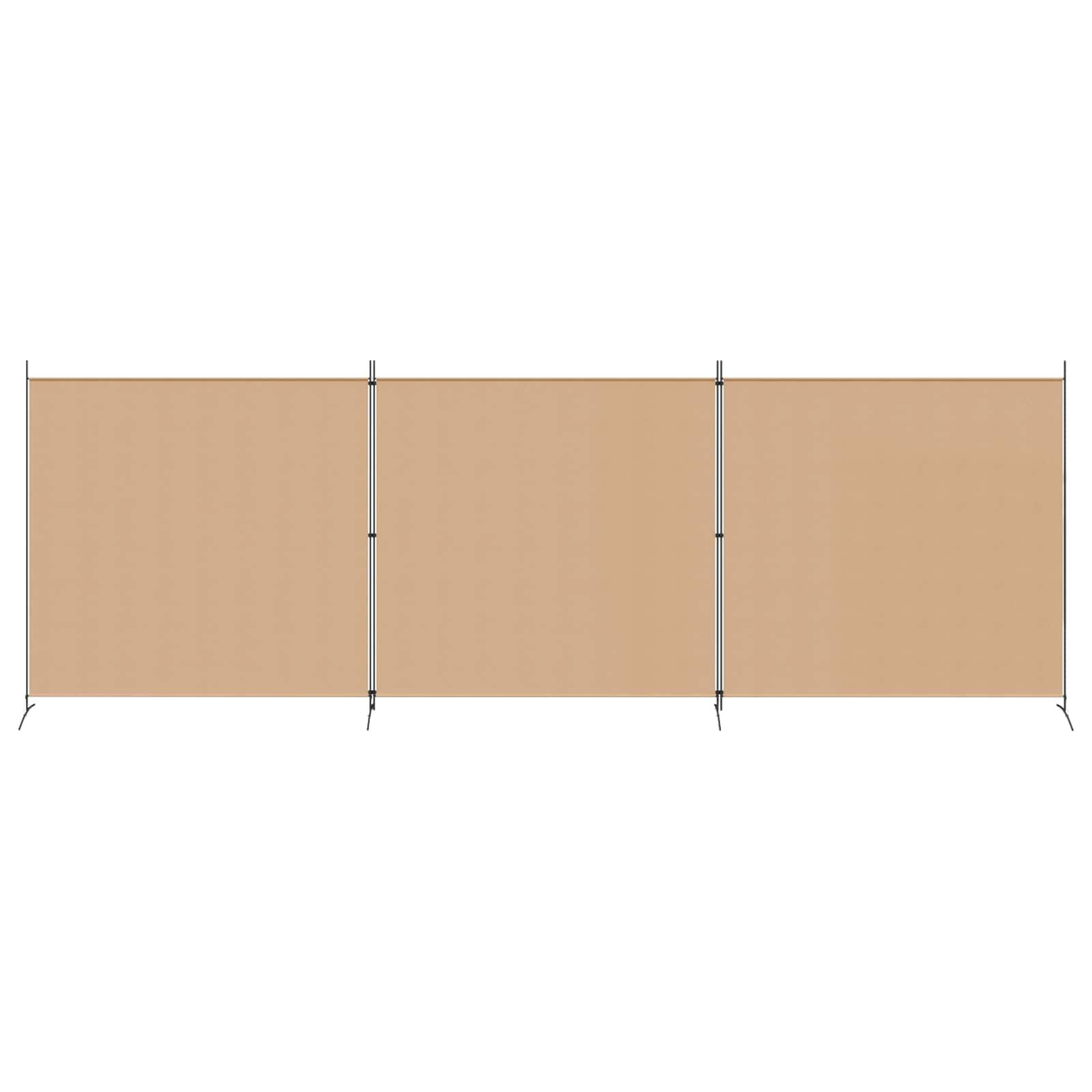vidaXL 4-teiliger Raumteiler Beige 525 x 180 cm Stoff