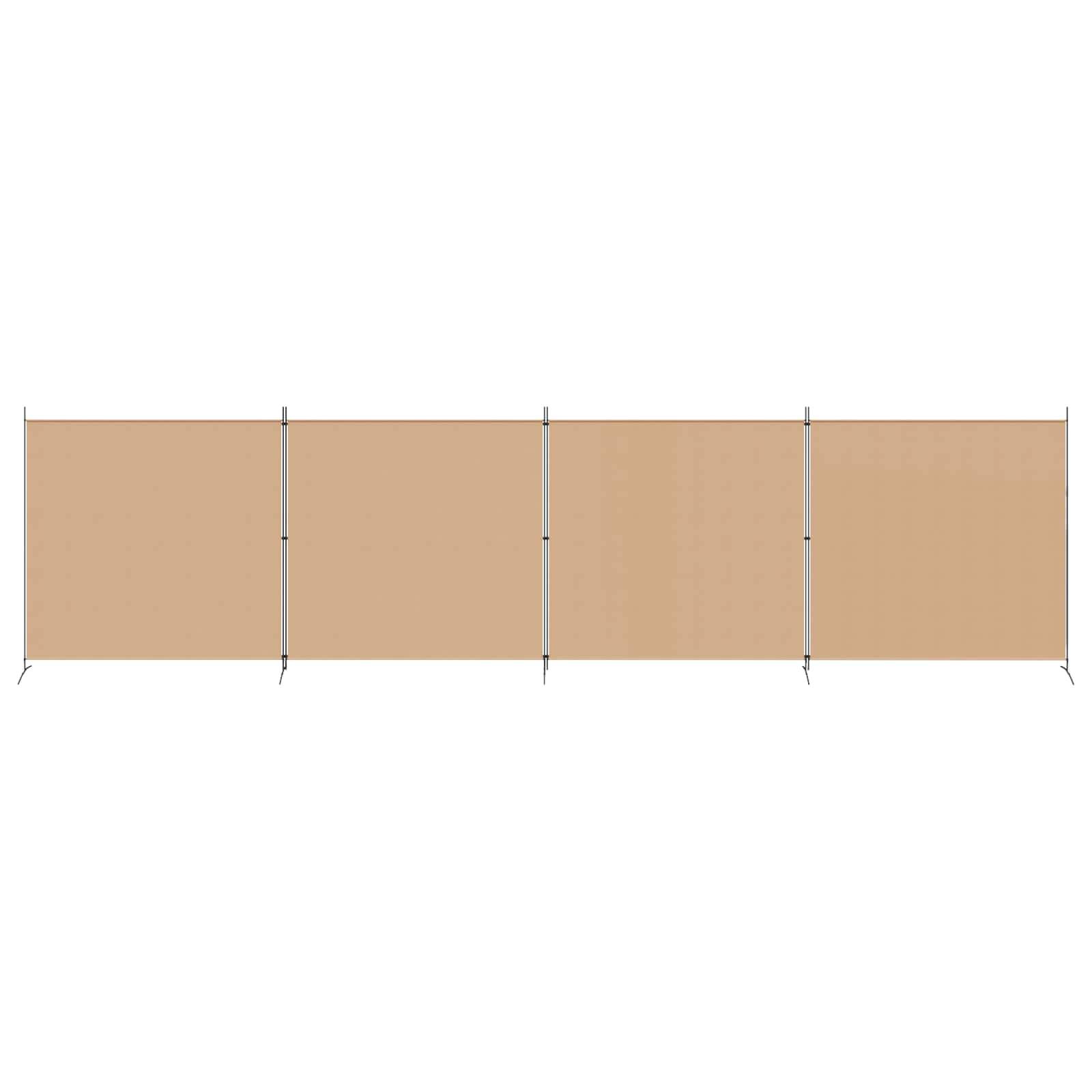 vidaXL 4-teiliger Raumteiler Beige 698 x 180 cm Stoff