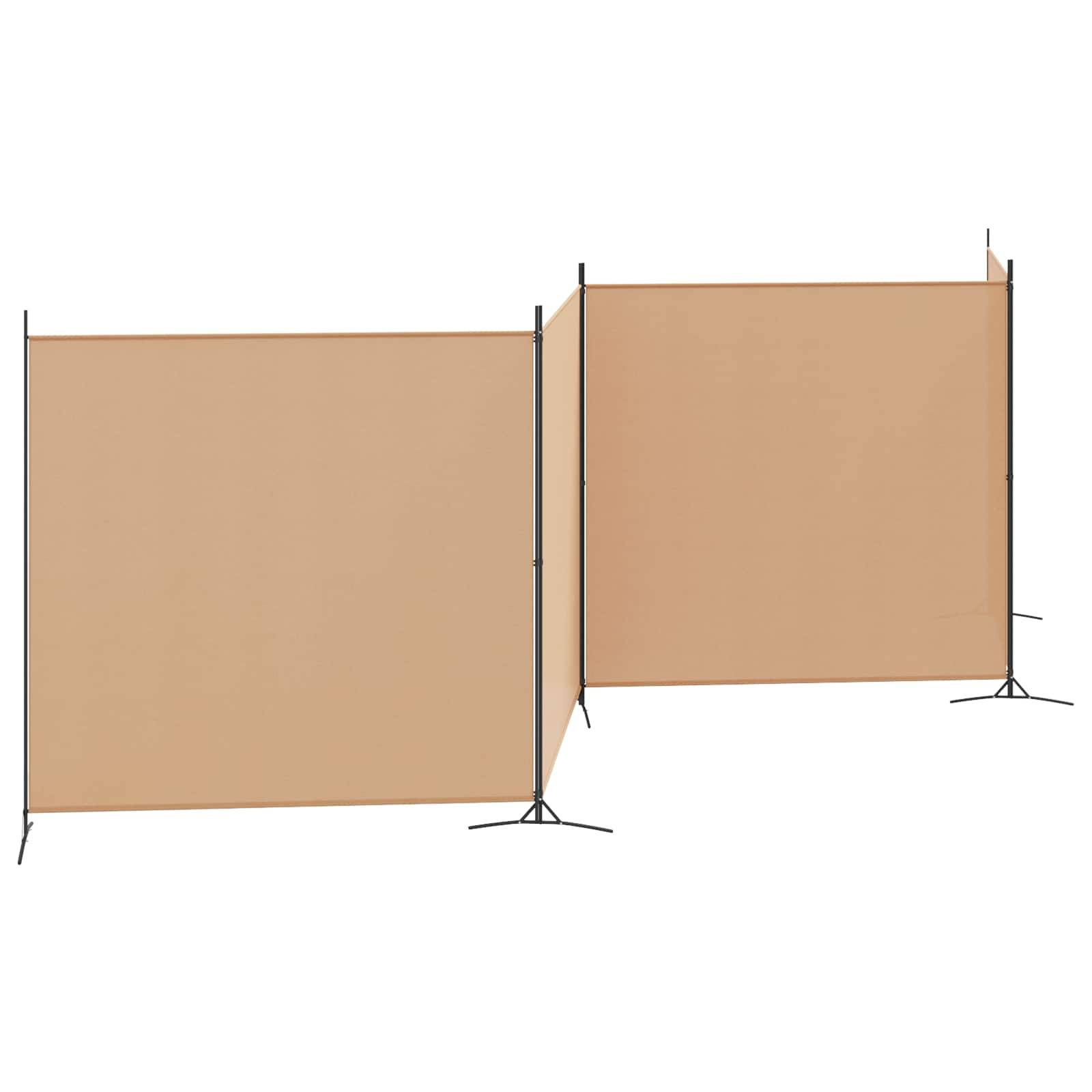 vidaXL 4-teiliger Raumteiler Beige 698 x 180 cm Stoff