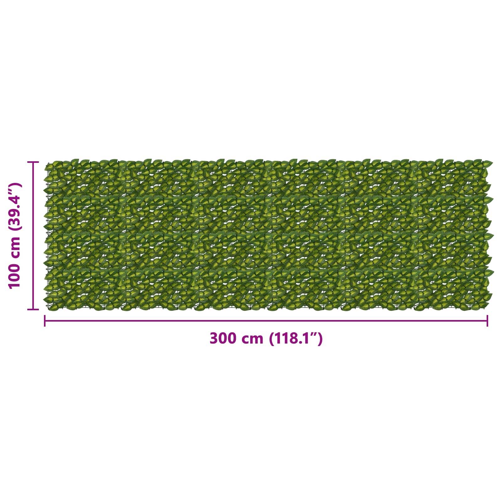 vidaXL Balkonsichtschutz mit Blättern Grün und Gelb 300 x 100 cm