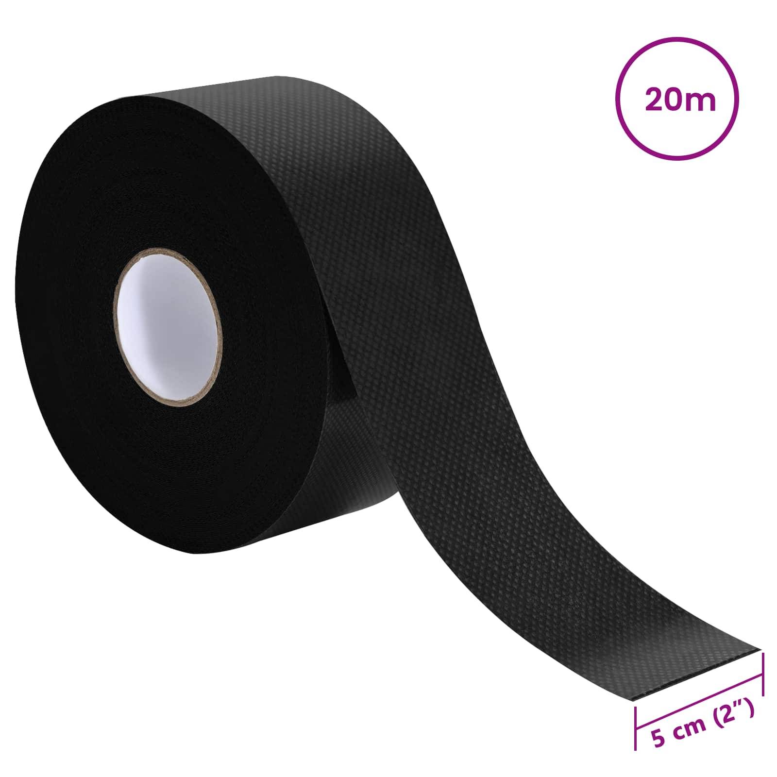 vidaXL Selbstklebendes Kunstrasenband Schwarz 20 x 0,05 cm Vliesstoff