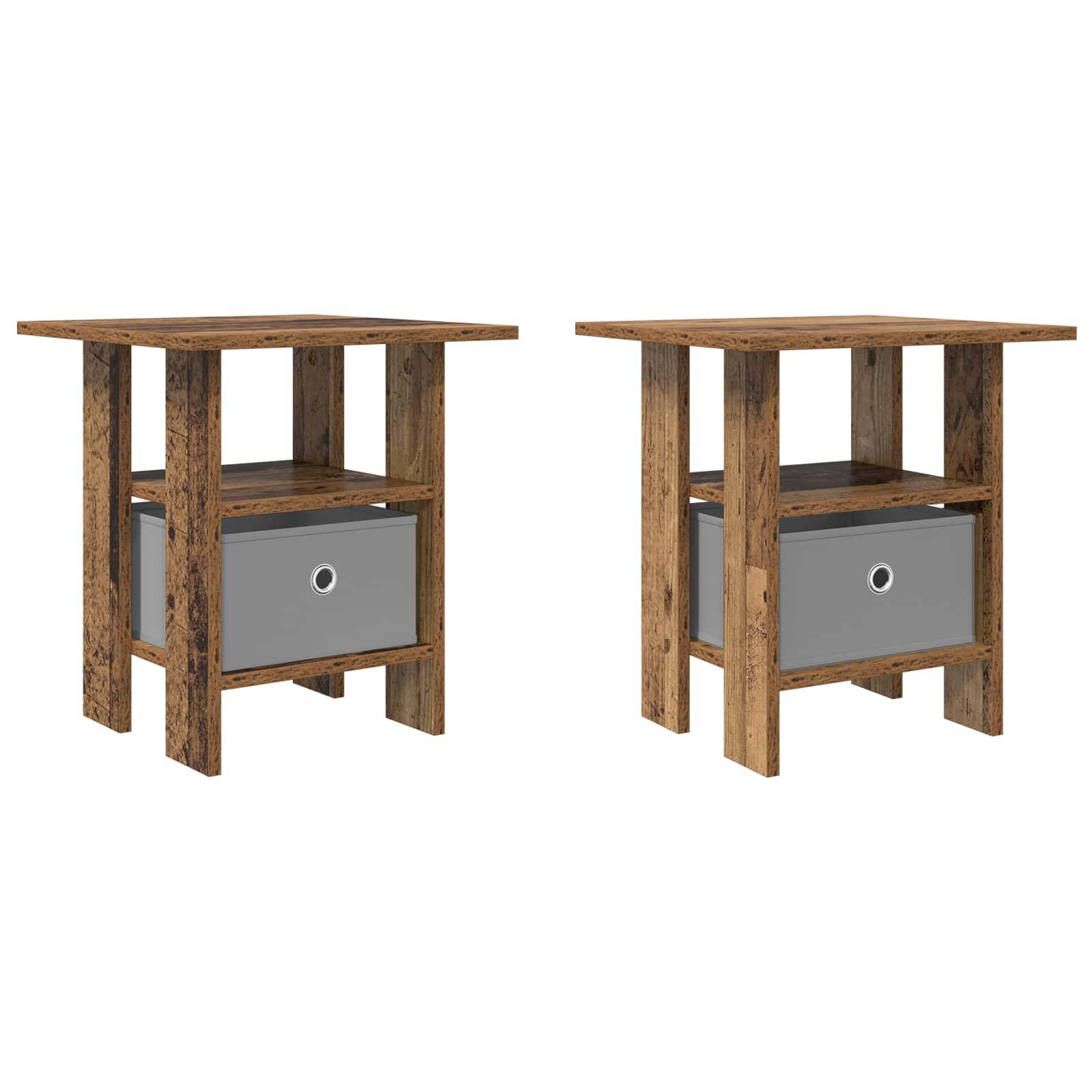 vidaXL Nachttisch 2 pcs Altholz 41 x 40 x 45 cm Holzwerkstoff