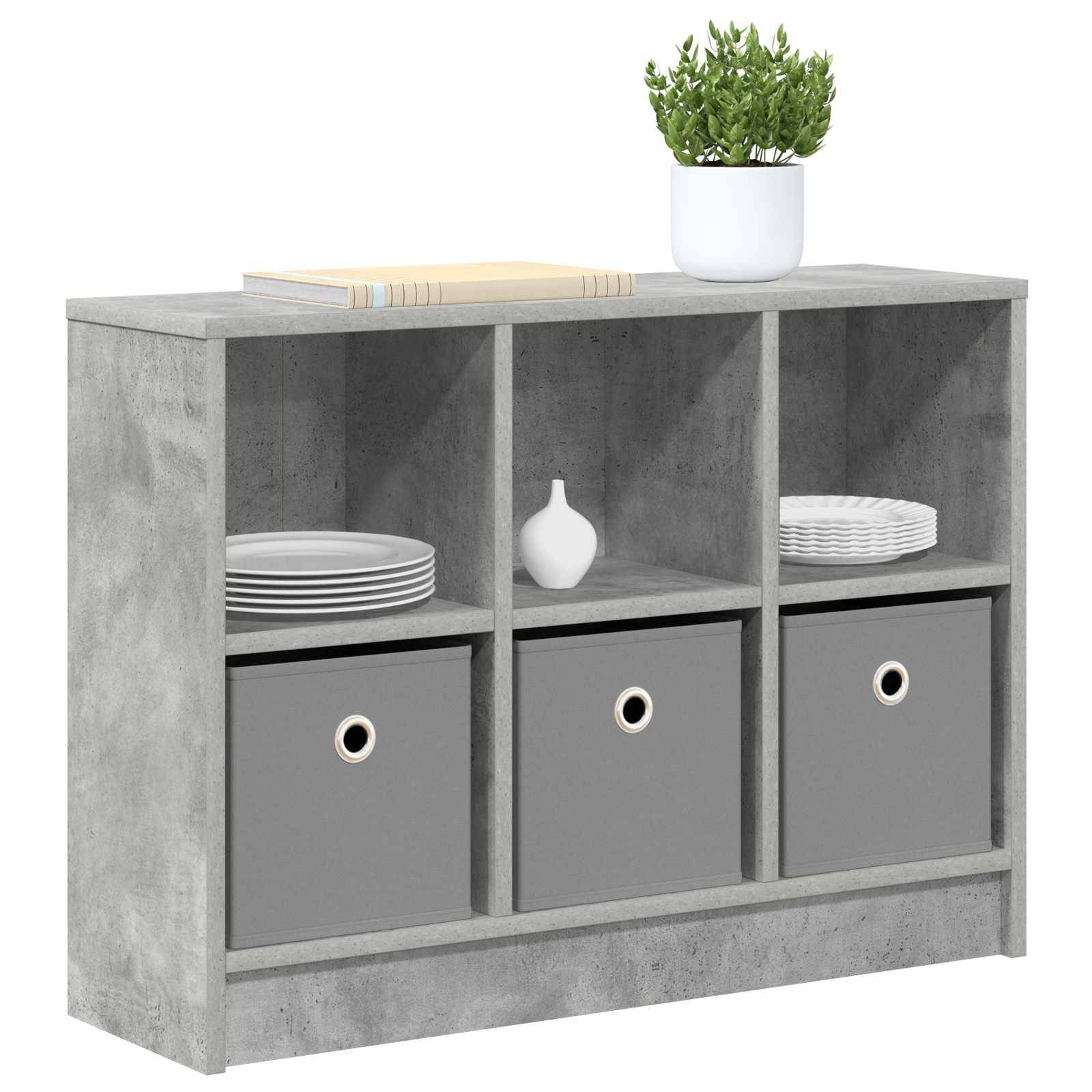 vidaXL Sideboard mit Schubladen Beton Grau 73,5 x 22,5 x 53,5 cm