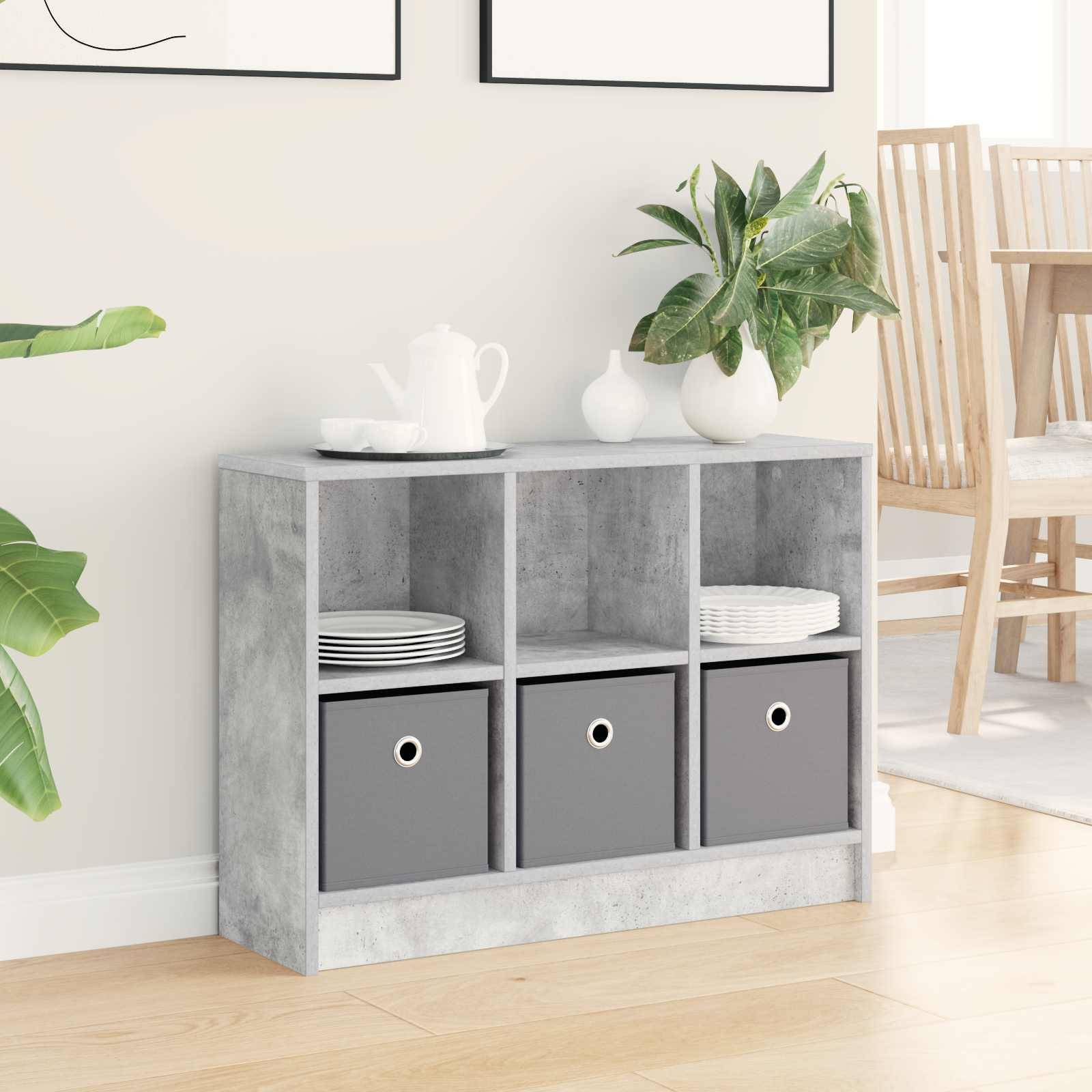 vidaXL Sideboard mit Schubladen Beton Grau 73,5 x 22,5 x 53,5 cm