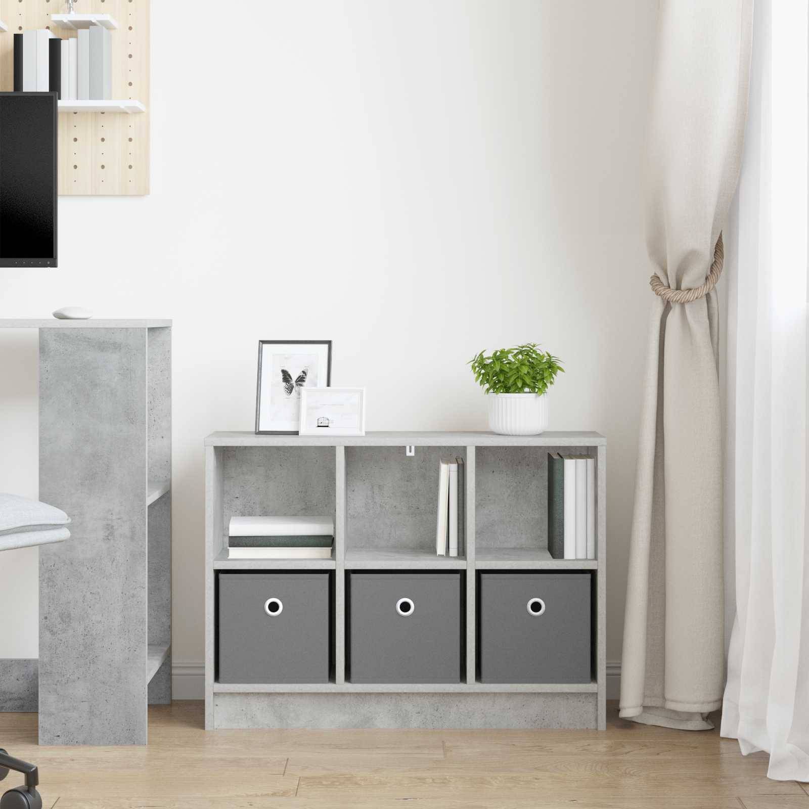 vidaXL Sideboard mit Schubladen Beton Grau 73,5 x 22,5 x 53,5 cm