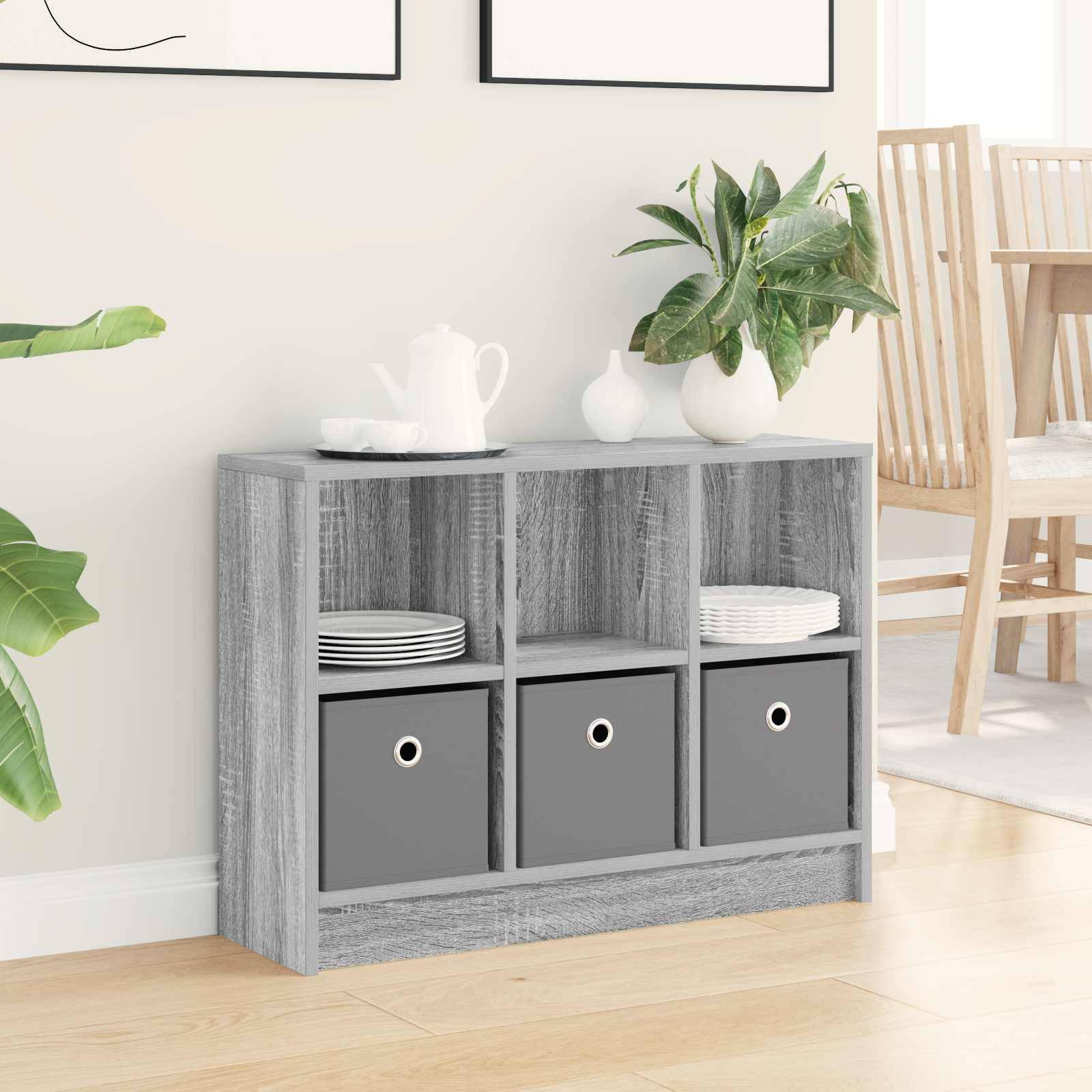 vidaXL Sideboard mit Schubladen Graues Sonoma 73,5 x 22,5 x 53,5 cm
