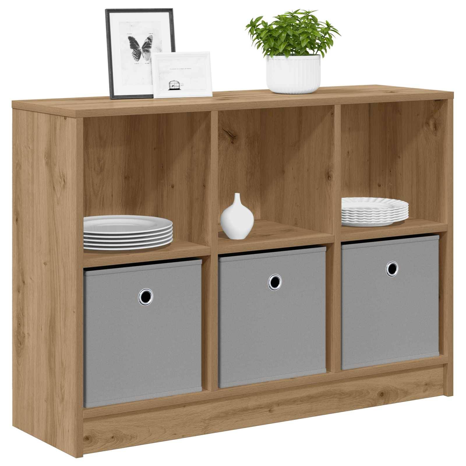 vidaXL Sideboard mit Schubladen Artisan-Eiche 88,5 x 27,5 x 63,5 cm