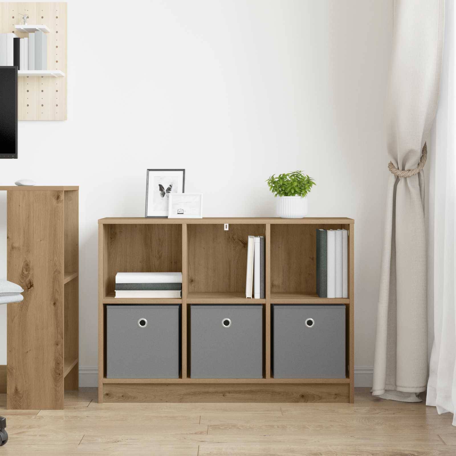vidaXL Sideboard mit Schubladen Artisan-Eiche 88,5 x 27,5 x 63,5 cm