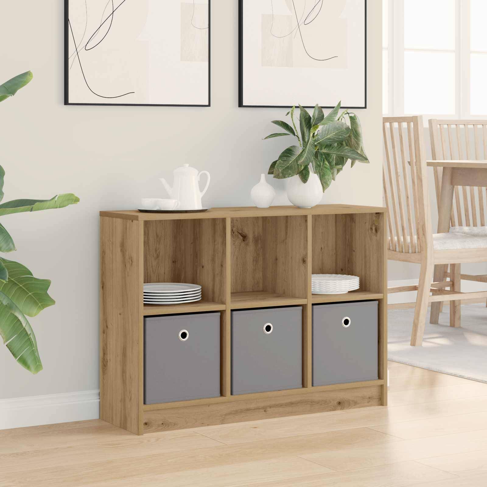 vidaXL Sideboard mit Schubladen Artisan-Eiche 88,5 x 27,5 x 63,5 cm