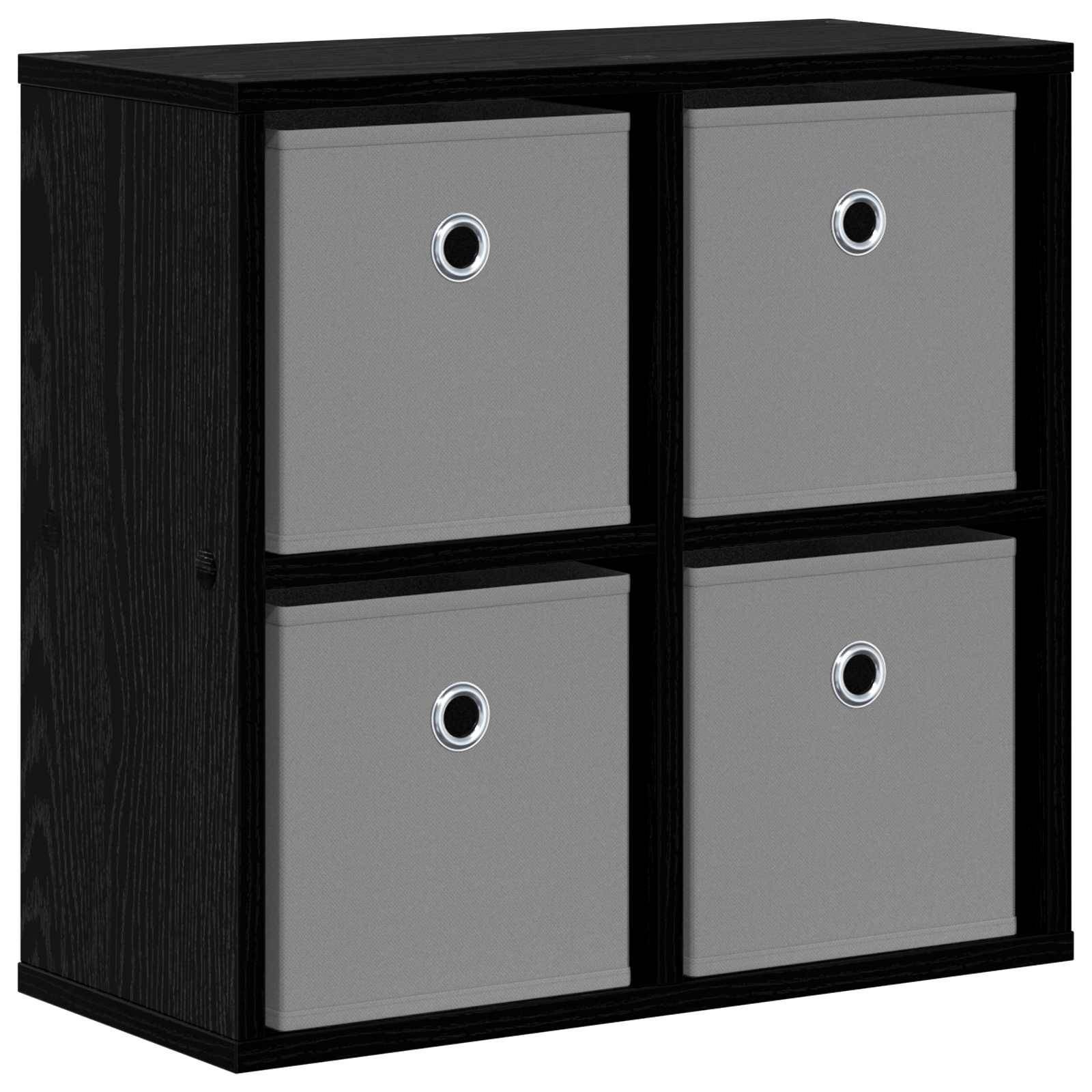 vidaXL Sideboard mit Schubladen Schwarz Eichen-Optik 49,5 x 22 x 47 cm