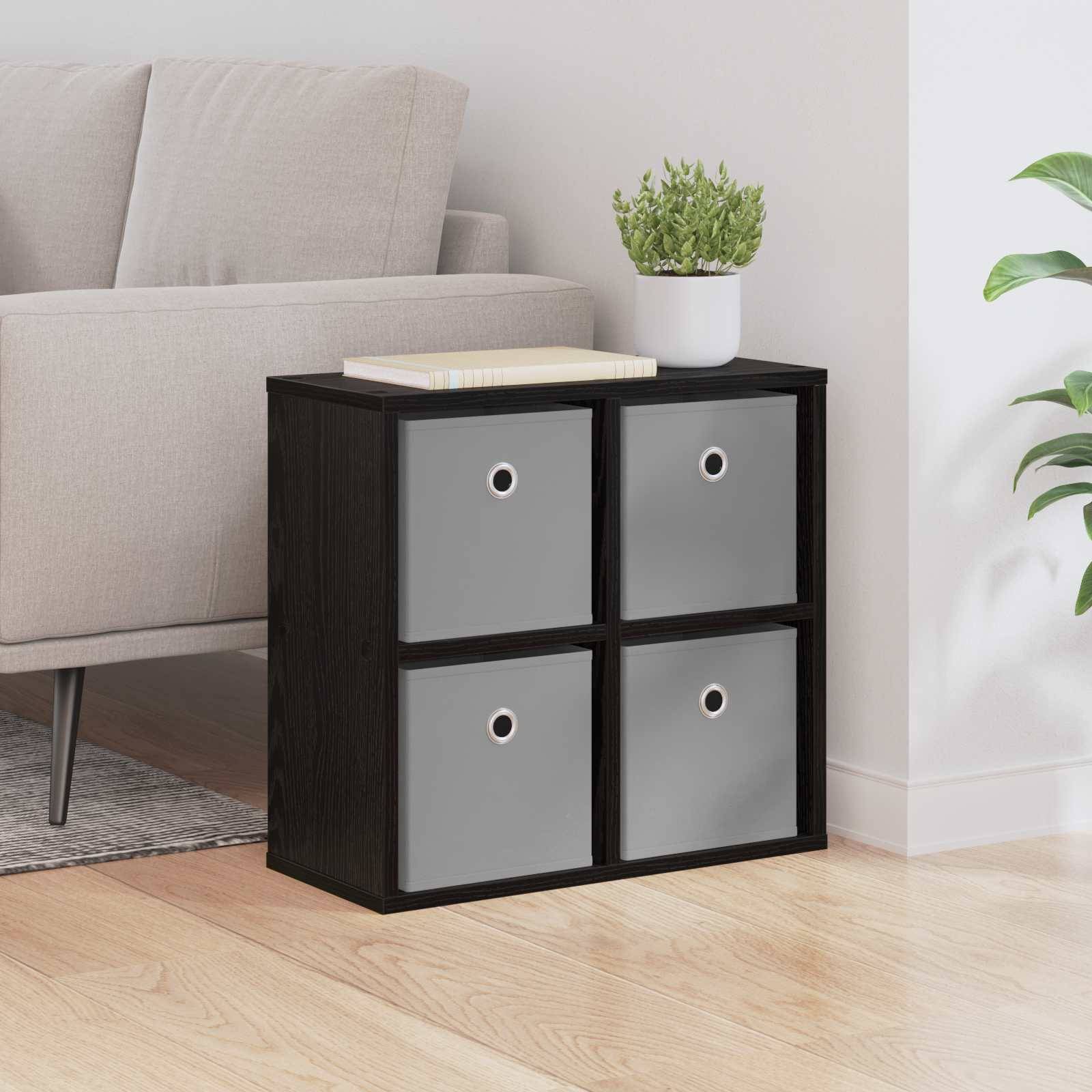 vidaXL Sideboard mit Schubladen Schwarz Eichen-Optik 49,5 x 22 x 47 cm