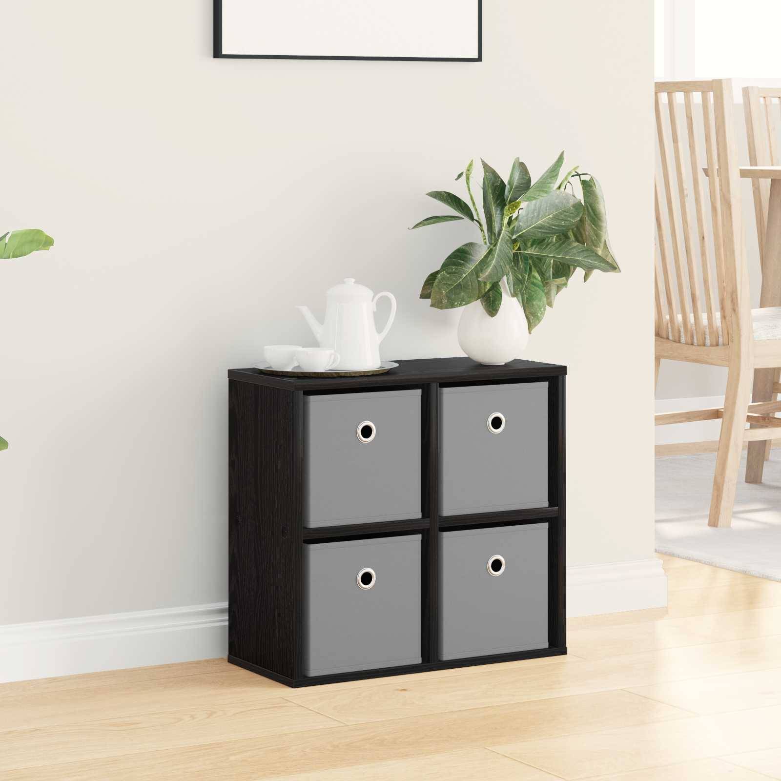 vidaXL Sideboard mit Schubladen Schwarz Eichen-Optik 49,5 x 22 x 47 cm