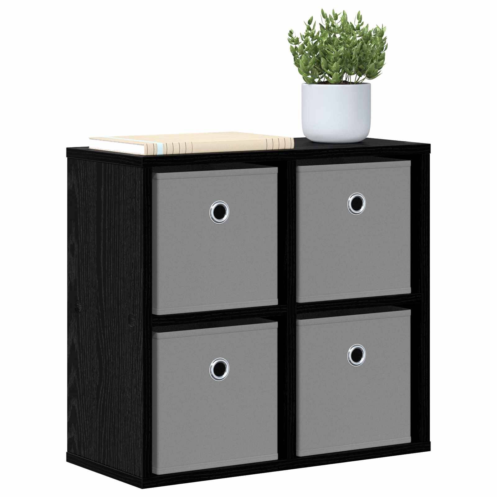 vidaXL Sideboard mit Schubladen Schwarz Eichen-Optik 49,5 x 22 x 47 cm