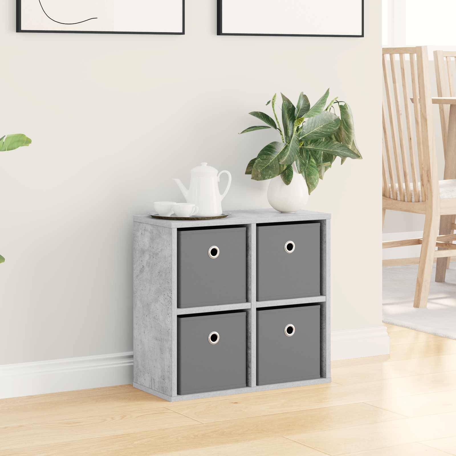 vidaXL Sideboard mit Schubladen Beton Grau 49,5 x 22 x 47 cm