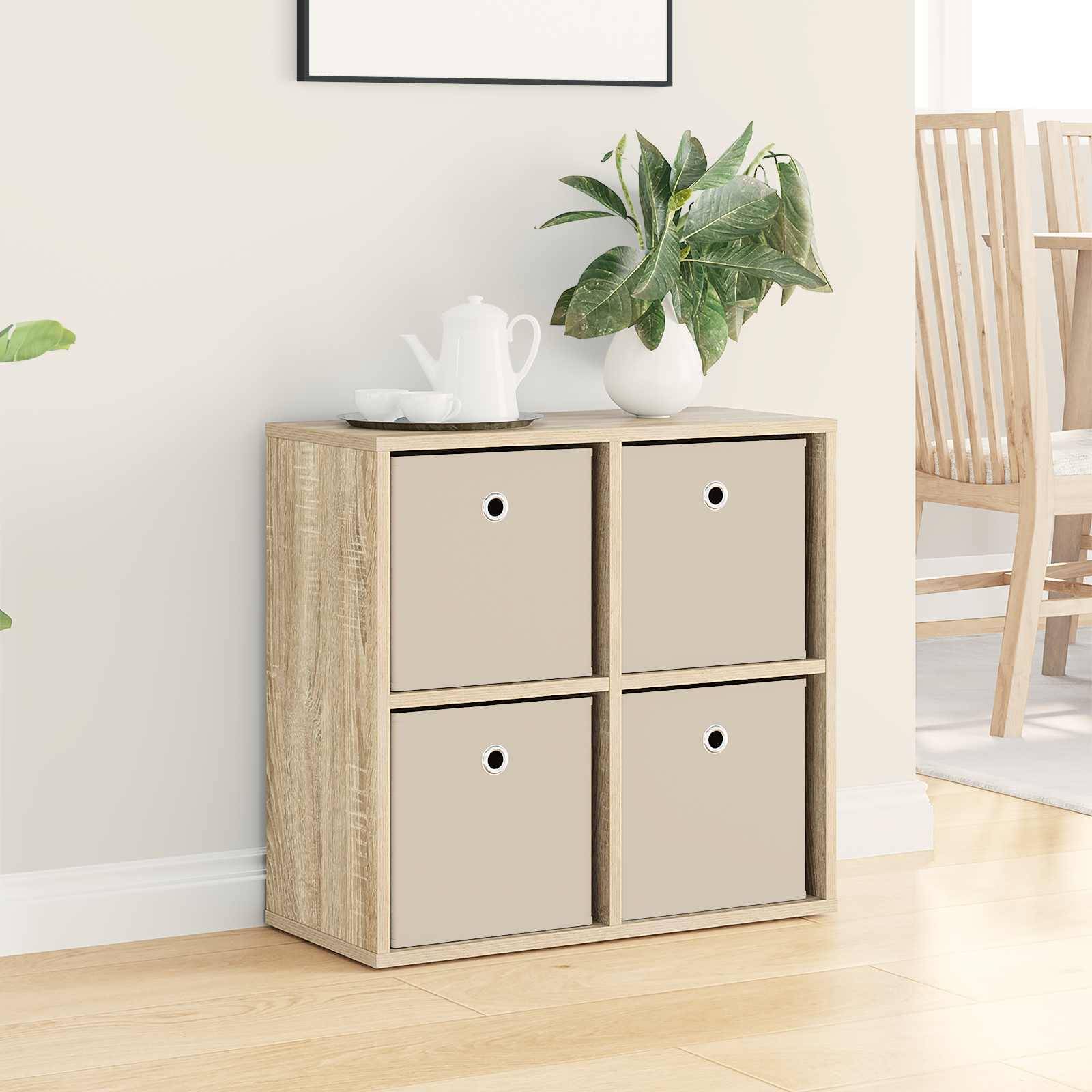 vidaXL Sideboard mit Schubladen Sonoma-Eiche 59,5 x 27 x 57 cm