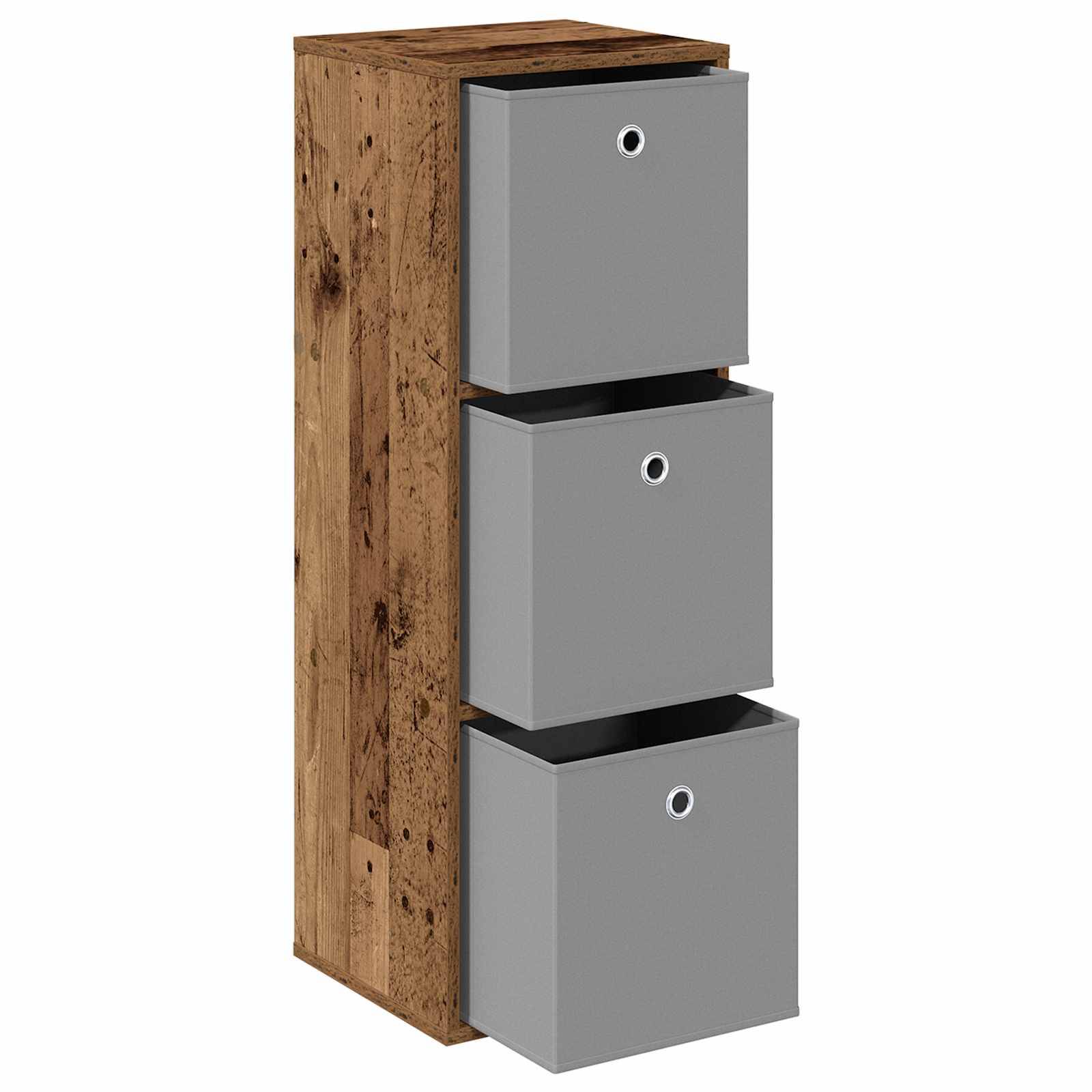 vidaXL Sideboard mit Schubladen Altholz 35 x 32 x 99,5 cm