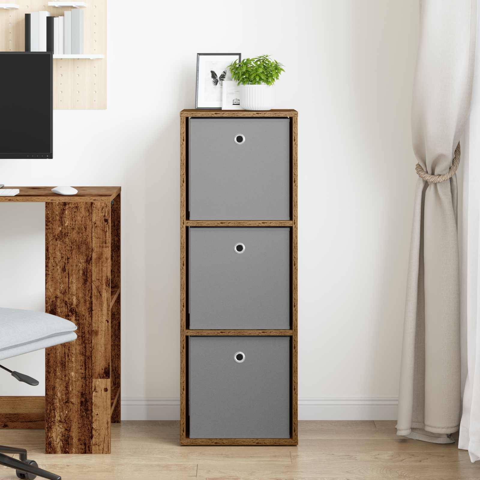 vidaXL Sideboard mit Schubladen Altholz 35 x 32 x 99,5 cm