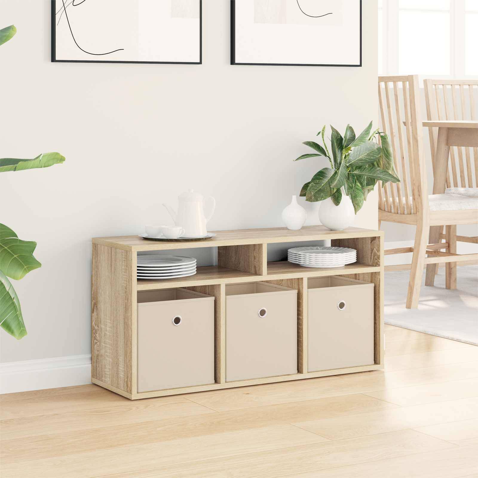vidaXL Lowboard mit Schubladen Sonoma-Eiche 87 x 27,5 x 43 cm
