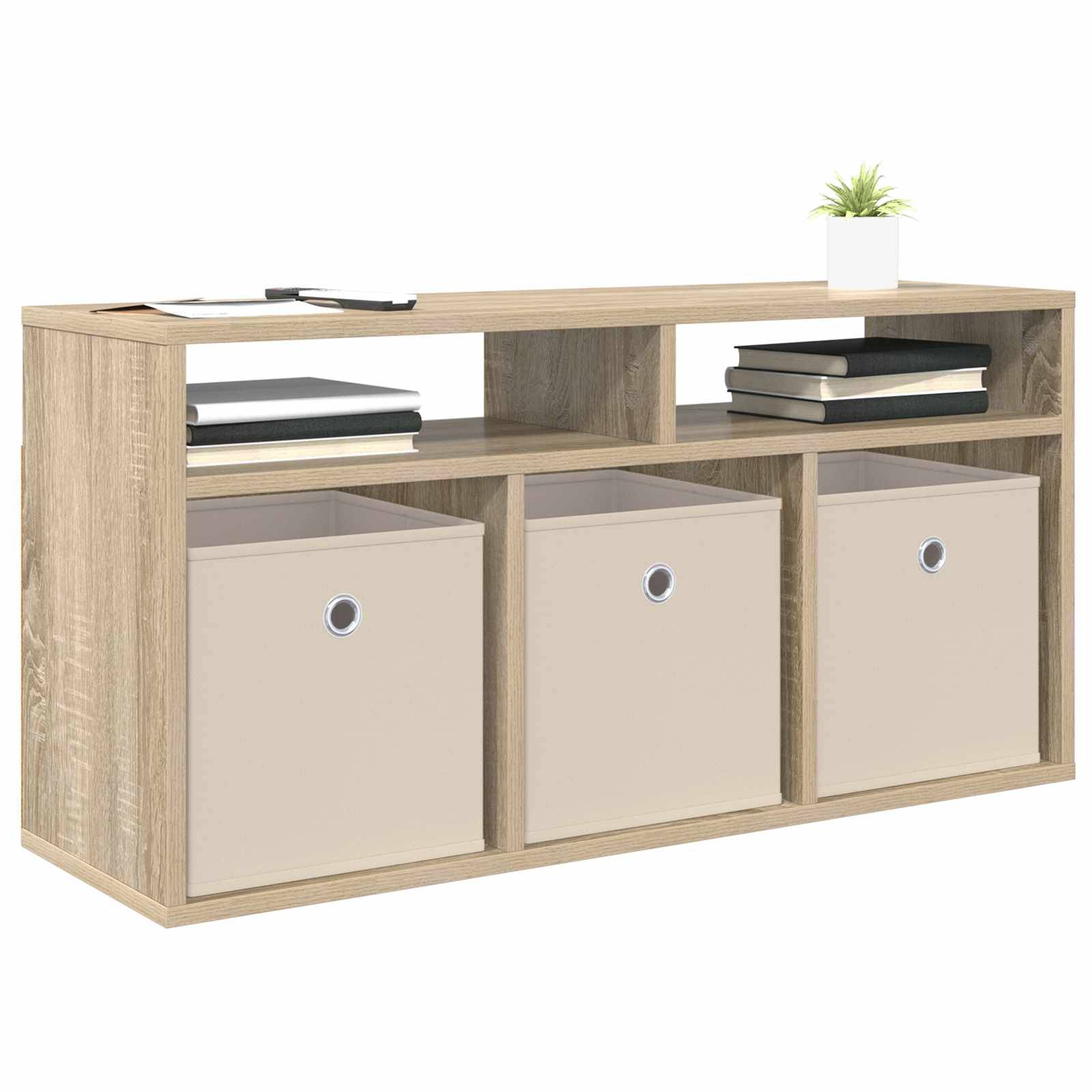 vidaXL Lowboard mit Schubladen Sonoma-Eiche 87 x 27,5 x 43 cm