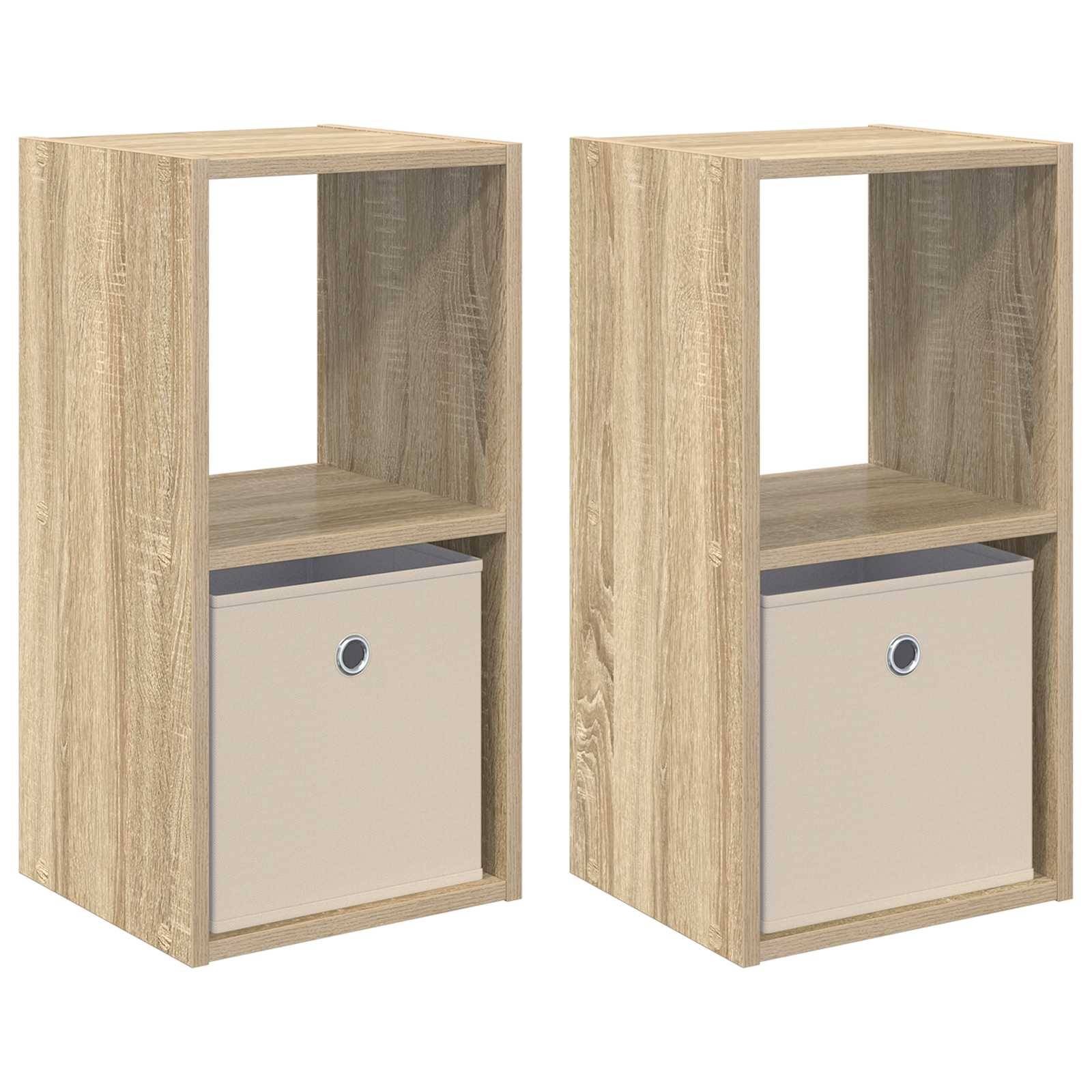 vidaXL Nachttisch 2 pcs Sonoma-Eiche 30,5 x 27 x 59,5 cm Holzwerkstoff