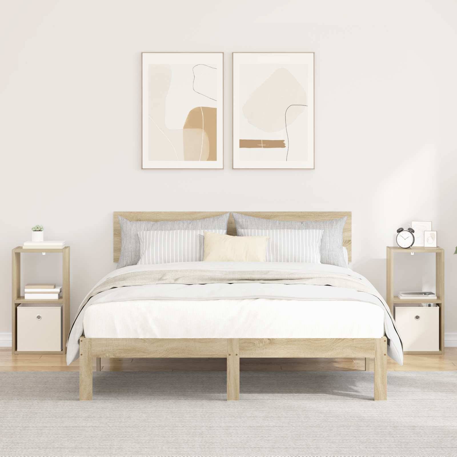vidaXL Nachttisch 2 pcs Sonoma-Eiche 30,5 x 27 x 59,5 cm Holzwerkstoff