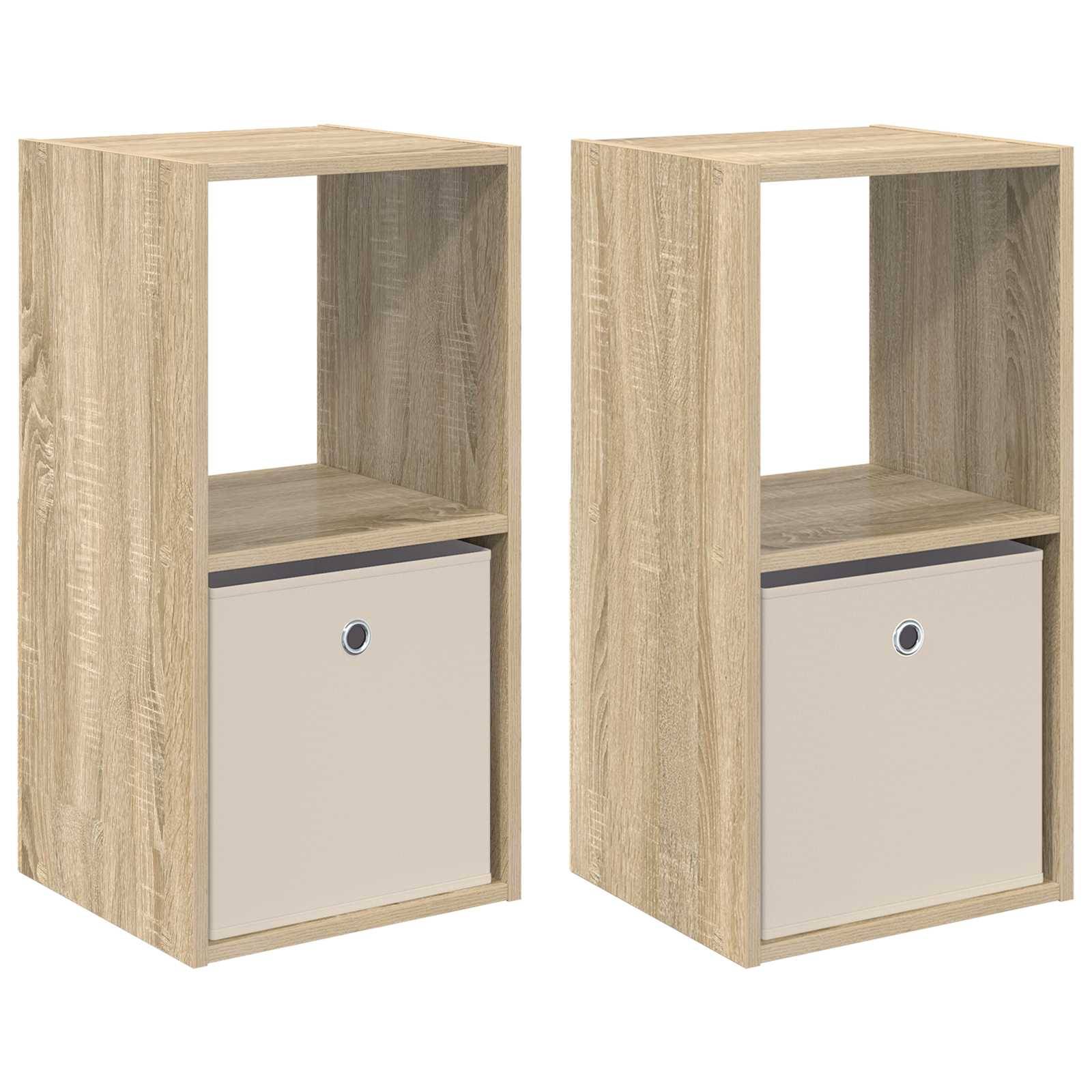 vidaXL Nachttisch 2 pcs Sonoma-Eiche 35 x 32 x 68,5 cm Holzwerkstoff