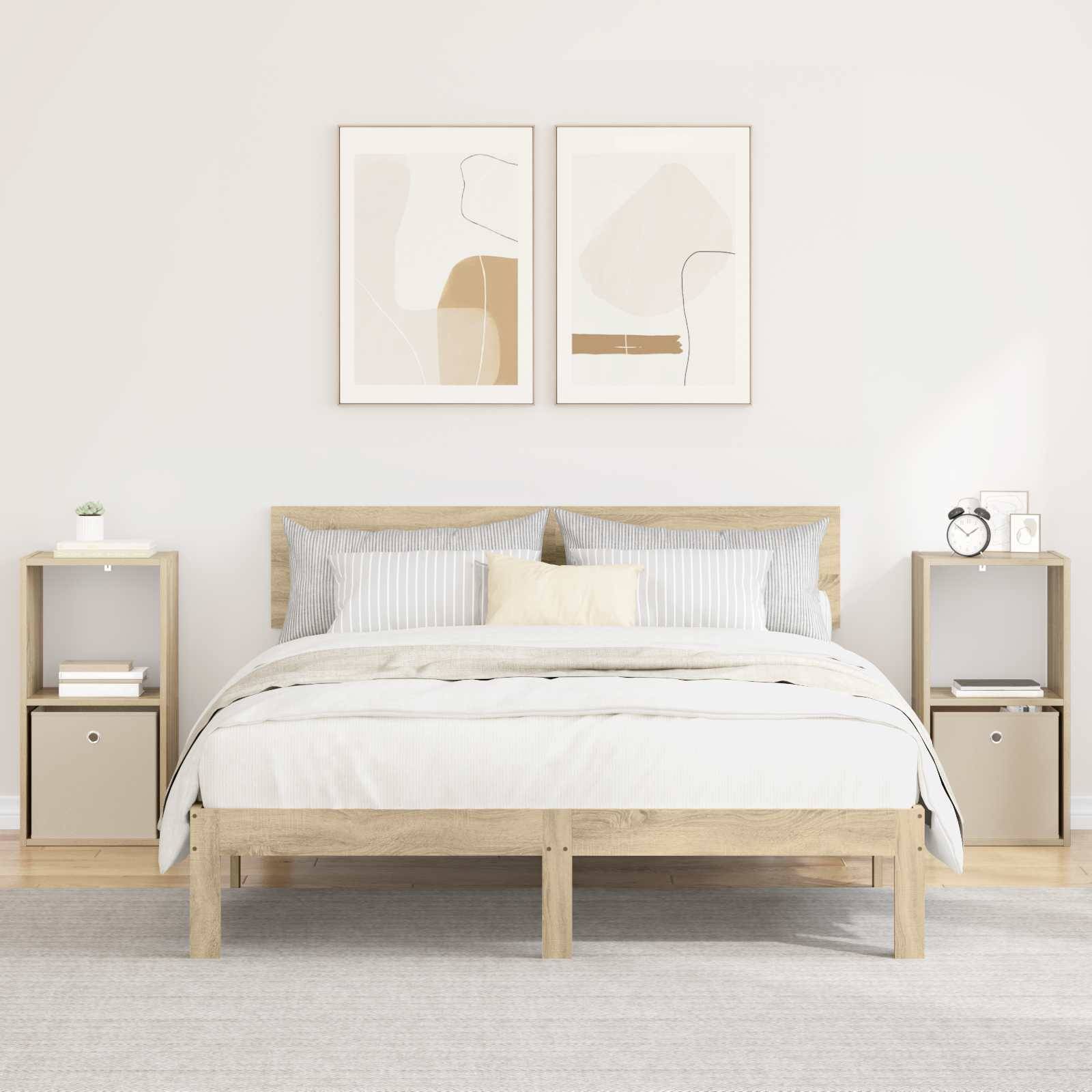 vidaXL Nachttisch 2 pcs Sonoma-Eiche 35 x 32 x 68,5 cm Holzwerkstoff