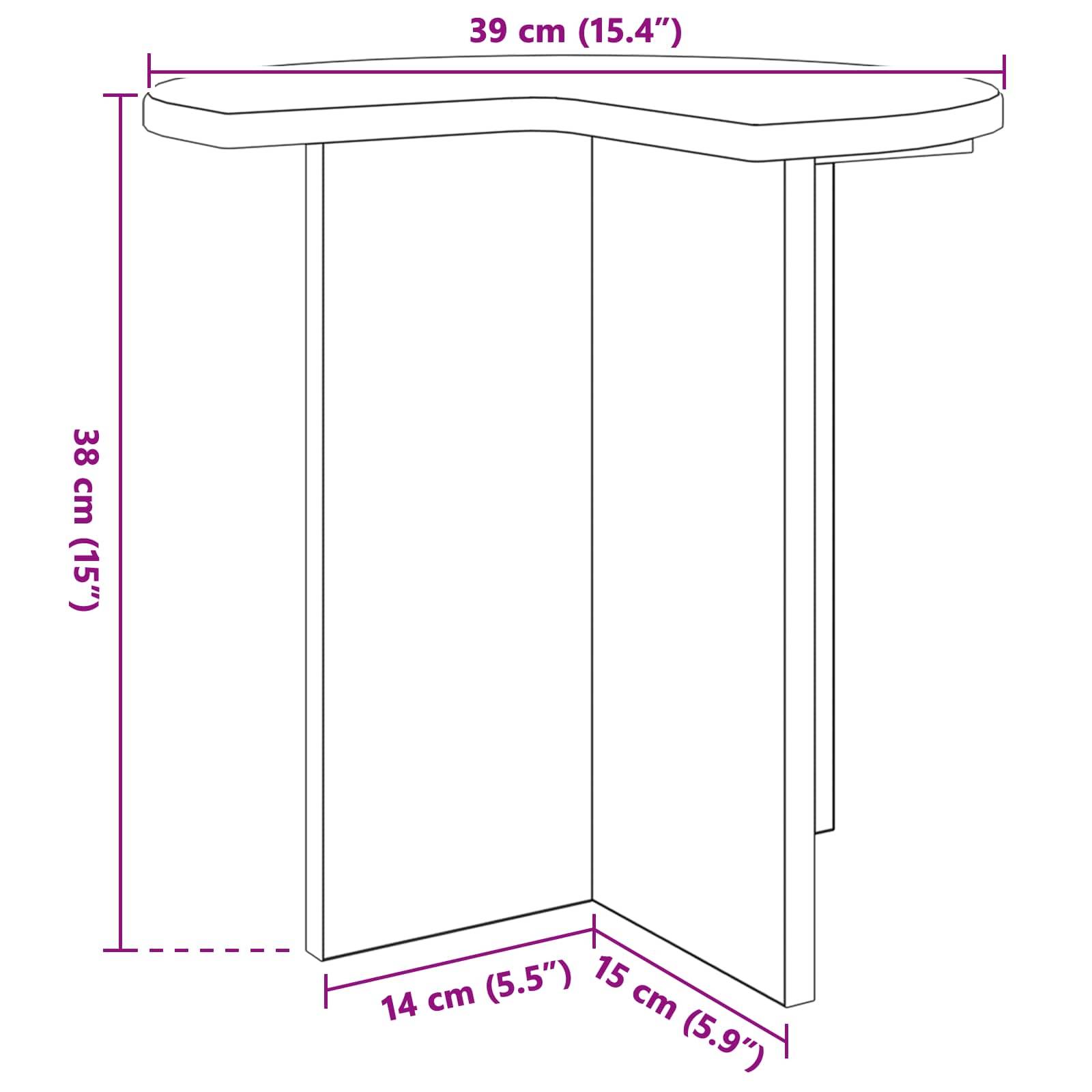vidaXL Beistelltisch mit Speicher Weiß Ø 39 x 38 cm Holzwerkstoff