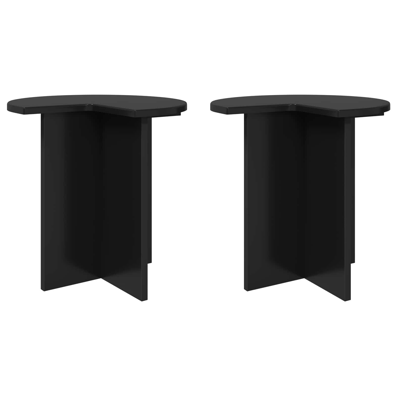 vidaXL Beistelltisch 2 pcs Schwarze Eiche Ø 39 x 38 cm Holzwerkstoff