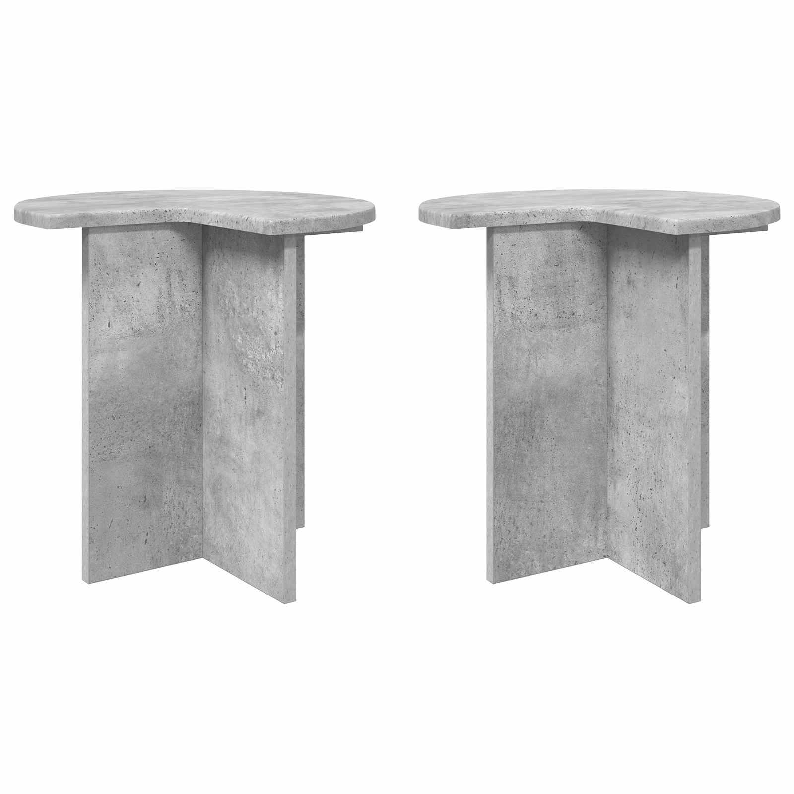 vidaXL Beistelltisch 2 pcs Betongrau Ø 39 x 38 cm Holzwerkstoff