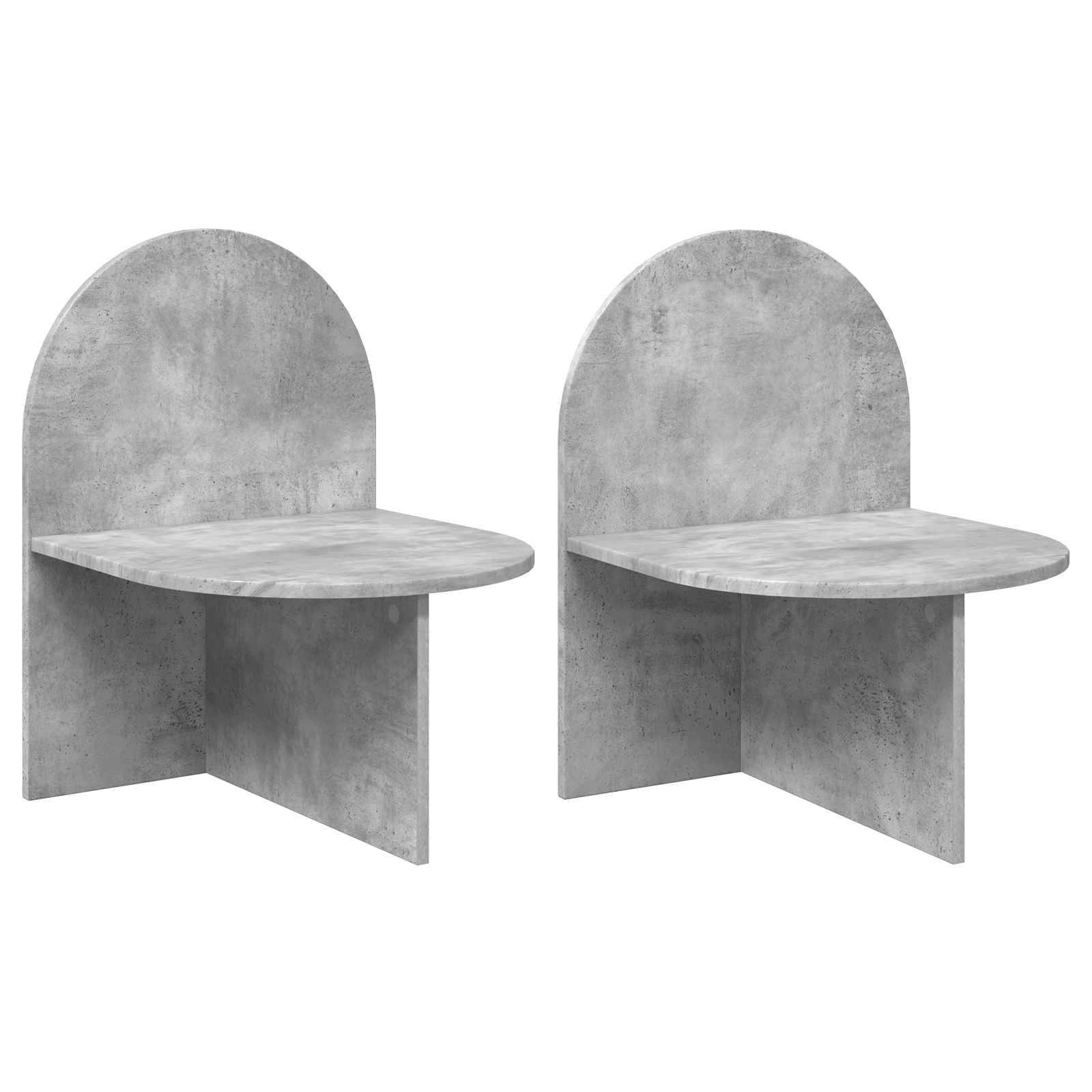 vidaXL Nachttisch 2 pcs Betongrau 48 x 49 x 65 cm Holzwerkstoff