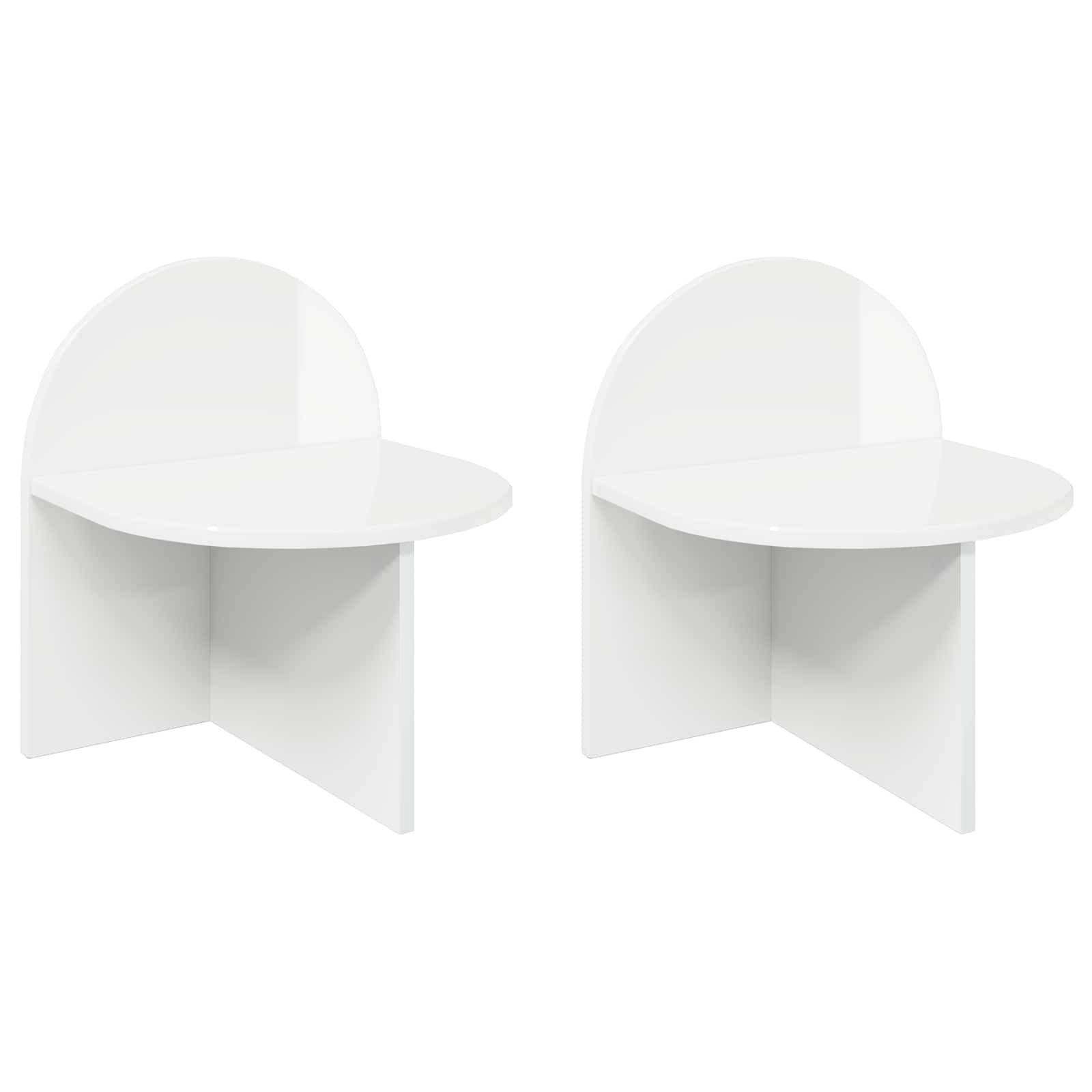 vidaXL Nachttisch 2 pcs Hochglanz Weiß 40 x 35,5 x 45,5 cm