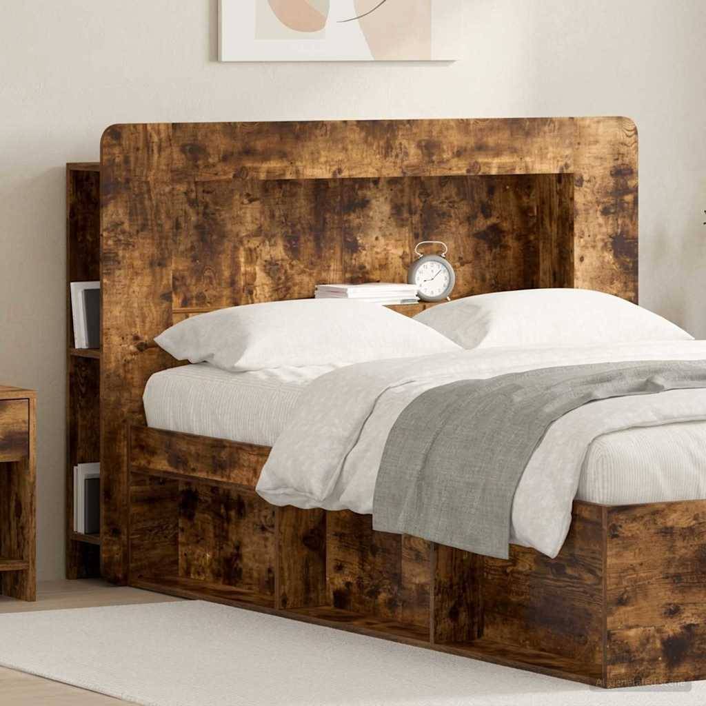 vidaXL Kopfteil-Schrank mit Speicher Geräucherte Eiche Holzwerkstoff