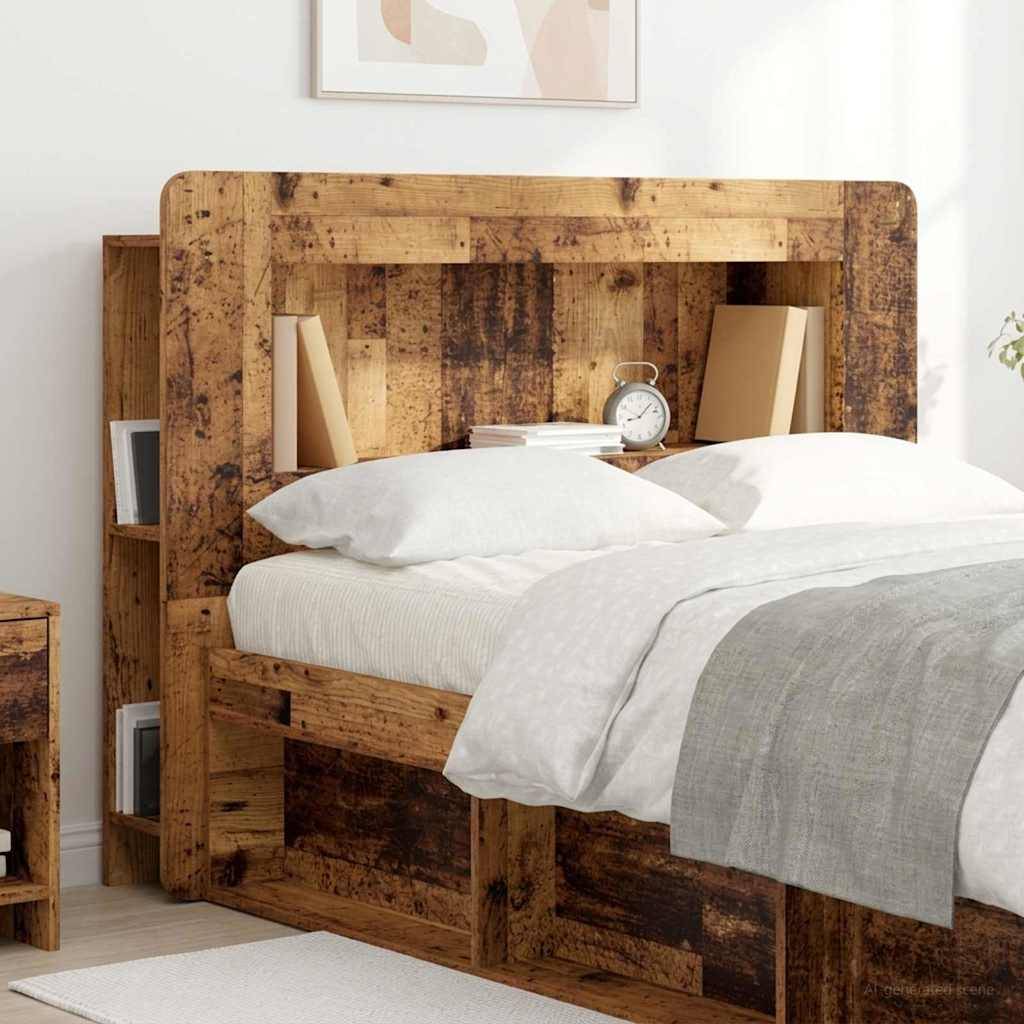 vidaXL Kopfteil-Schrank mit Speicher Altholz Holzwerkstoff