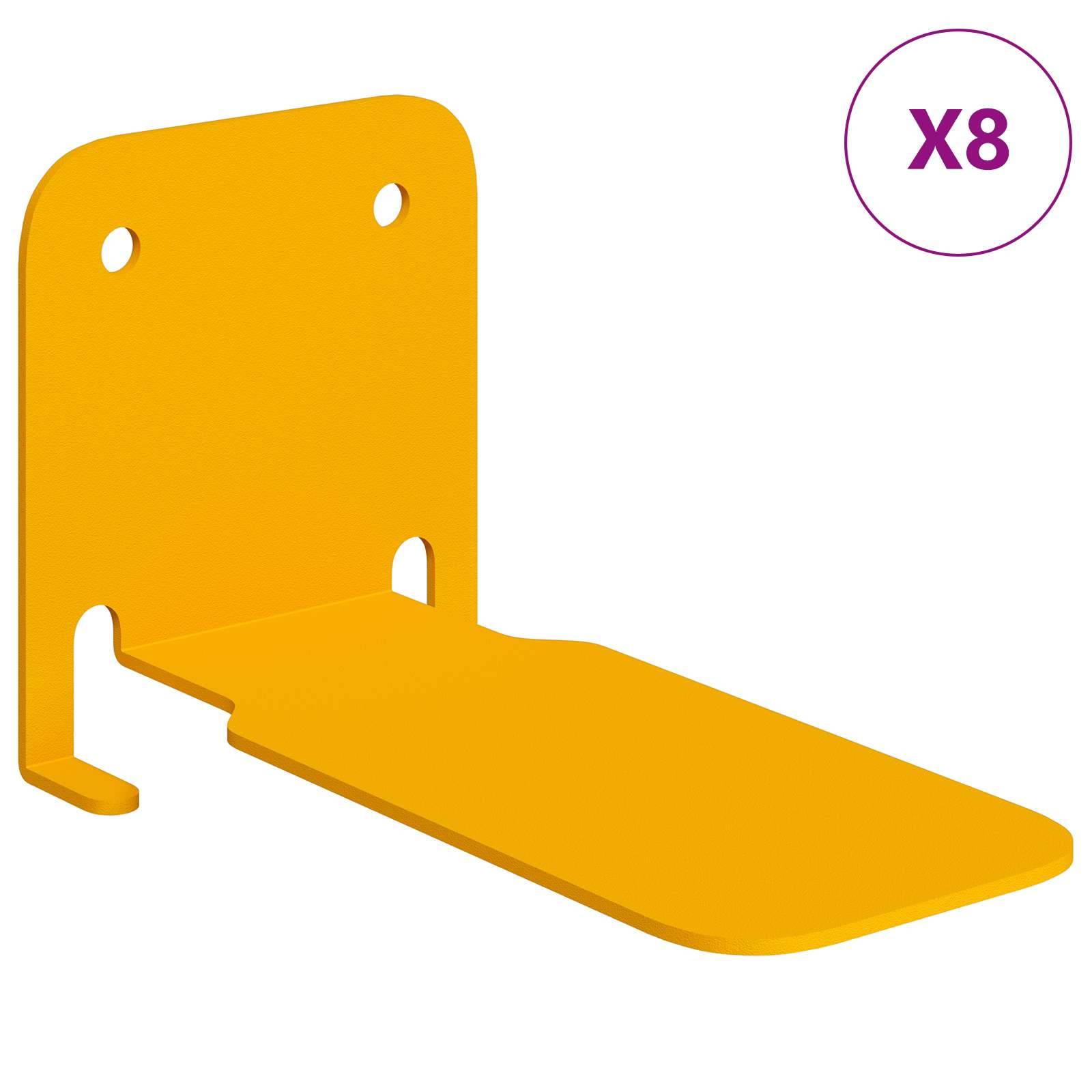 vidaXL Schwebendes Regal mit Regal 8 pcs Senfgelb 6 x 10,8 x 6,6 cm