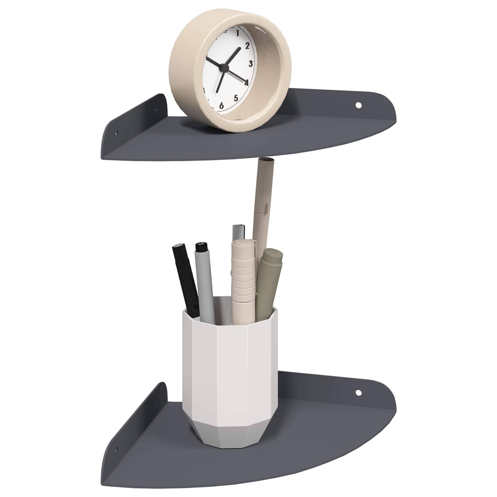 vidaXL Schwebendes Regal mit Regal 2 pcs Anthrazit 18 x 18 x 2 cm