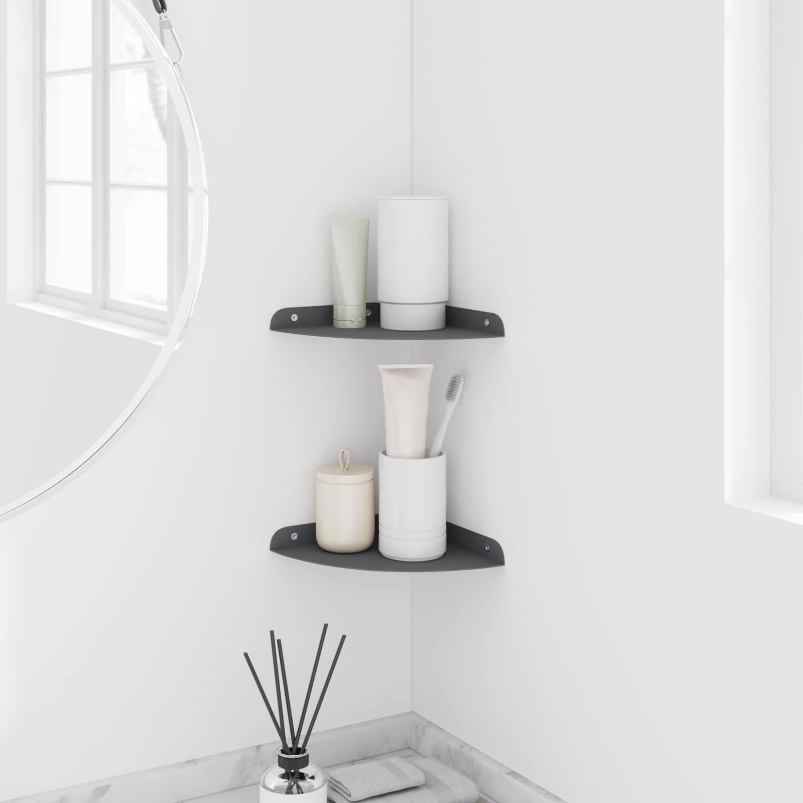 vidaXL Schwebendes Regal mit Regal 2 pcs Anthrazit 18 x 18 x 2 cm