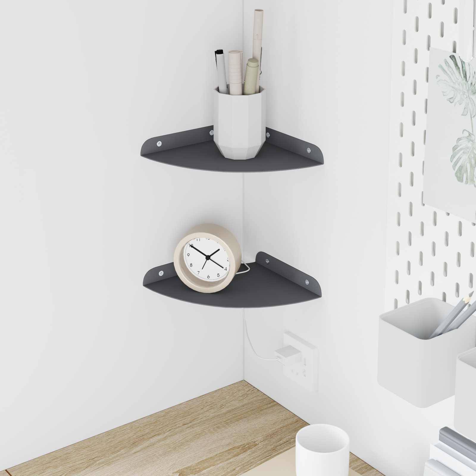 vidaXL Schwebendes Regal mit Regal 2 pcs Anthrazit 18 x 18 x 2 cm