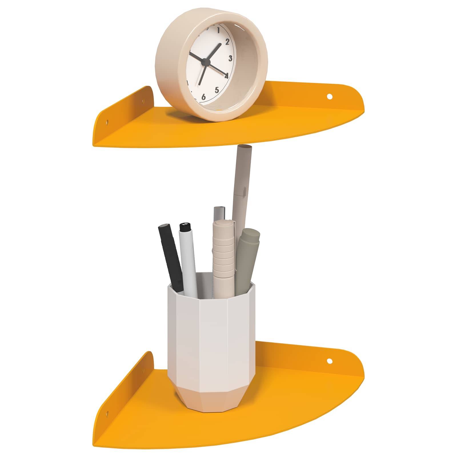vidaXL Schwebendes Regal mit Regal 2 pcs Senfgelb 18 x 18 x 2 cm