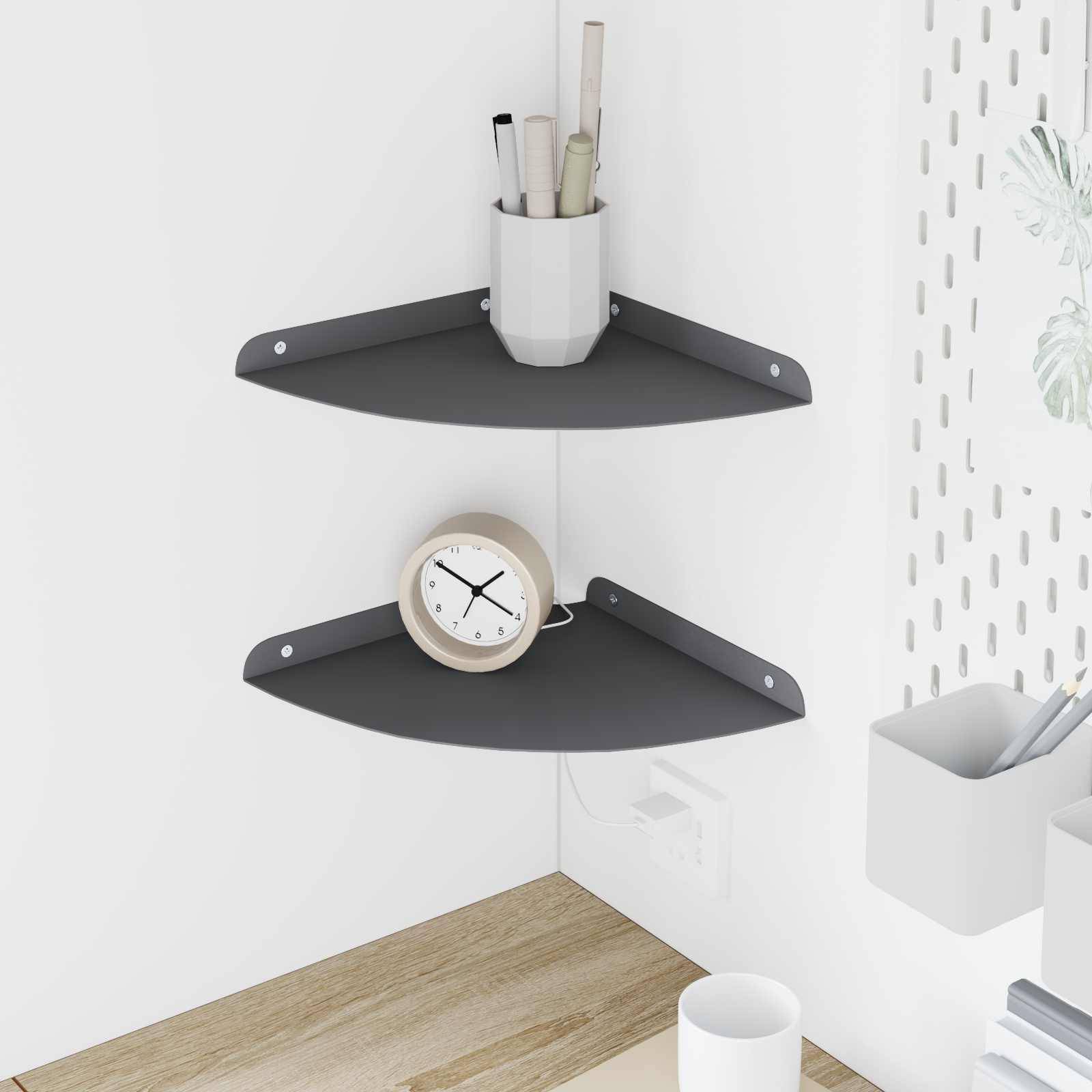 vidaXL Schwebendes Regal mit Regal 2 pcs Anthrazit 24 x 24 x 2 cm