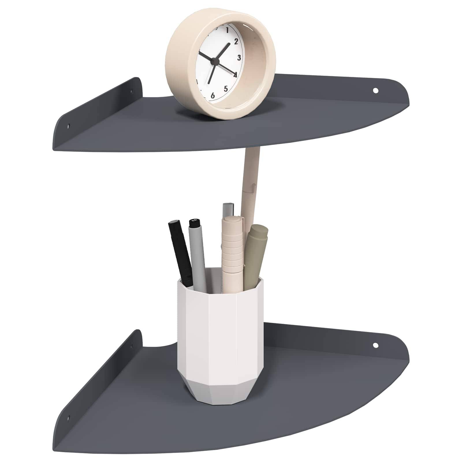 vidaXL Schwebendes Regal mit Regal 2 pcs Anthrazit 24 x 24 x 2 cm