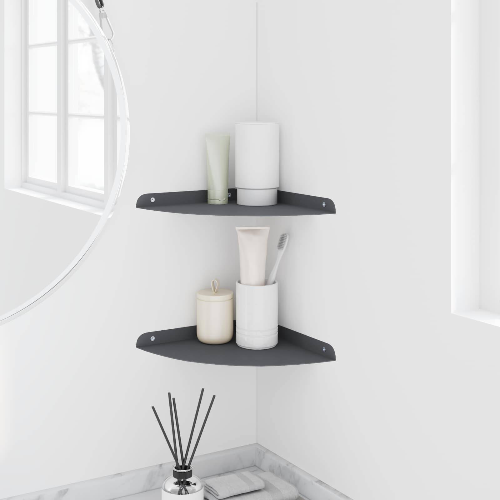vidaXL Schwebendes Regal mit Regal 2 pcs Anthrazit 24 x 24 x 2 cm