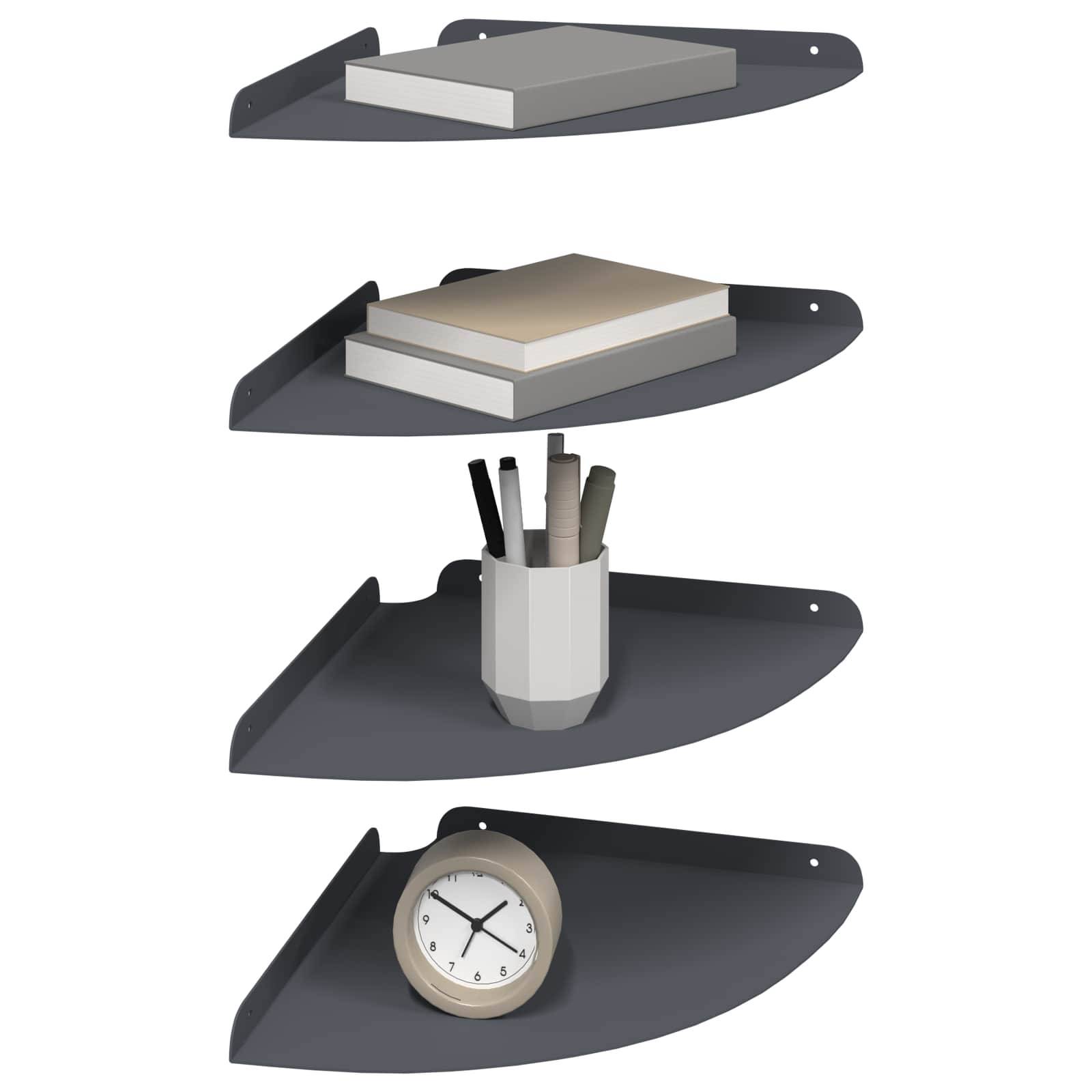 vidaXL Schwebendes Regal mit Regal 4 pcs Anthrazit 30 x 30 x 2 cm