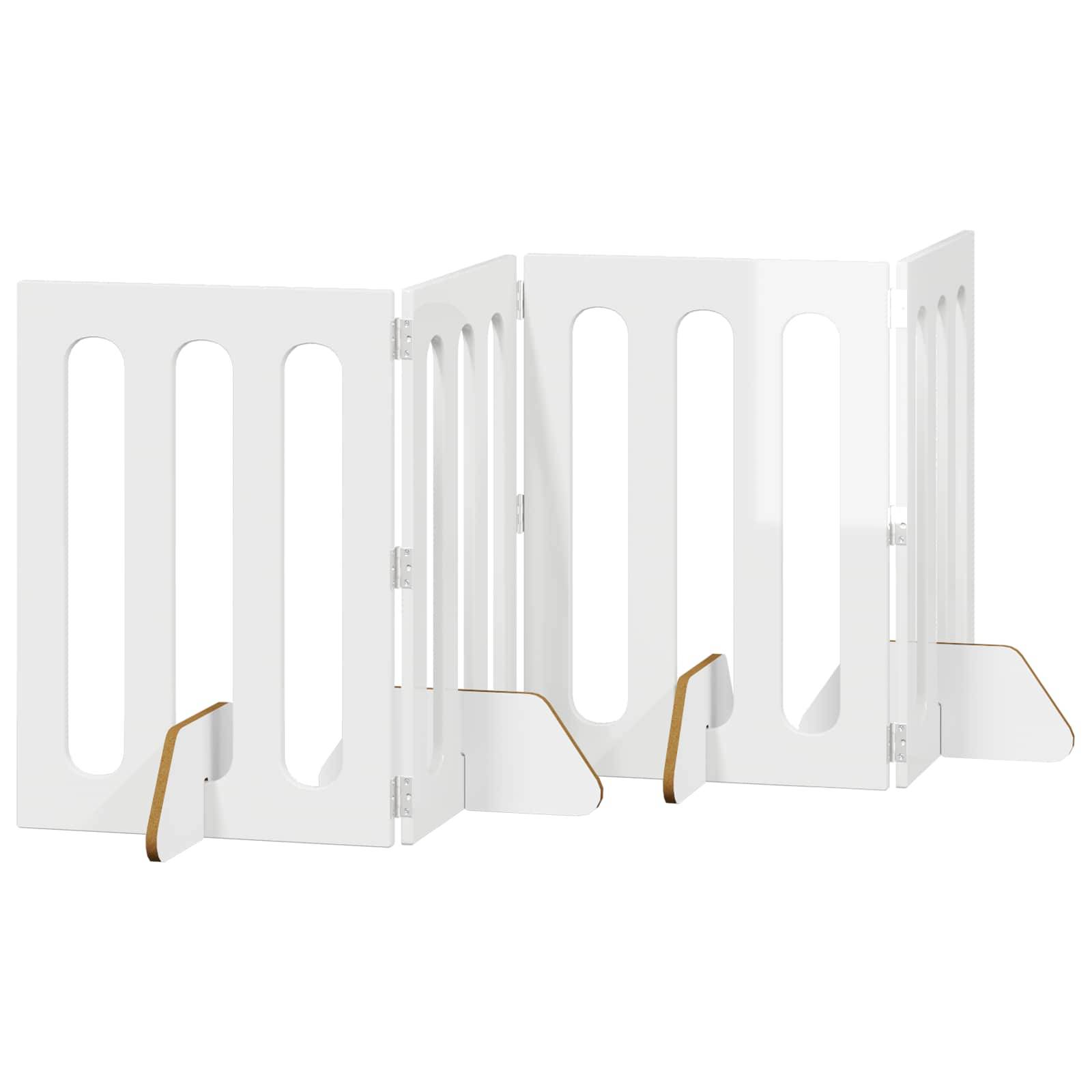 vidaXL Faltbarer Haustierzaun 4 pcs Hochglanz Weiß 201 x 38 x 70 cm
