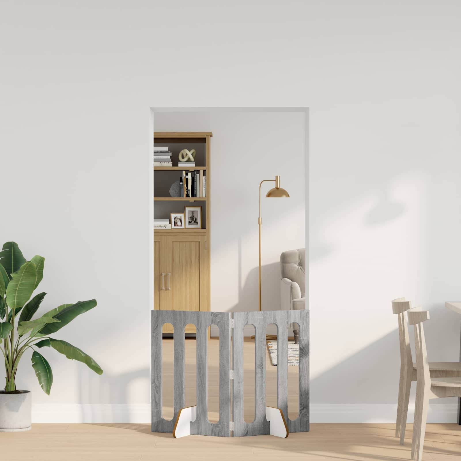 vidaXL Faltbarer Haustierzaun 2 pcs Graues Sonoma 100,5 x 38 x 70 cm