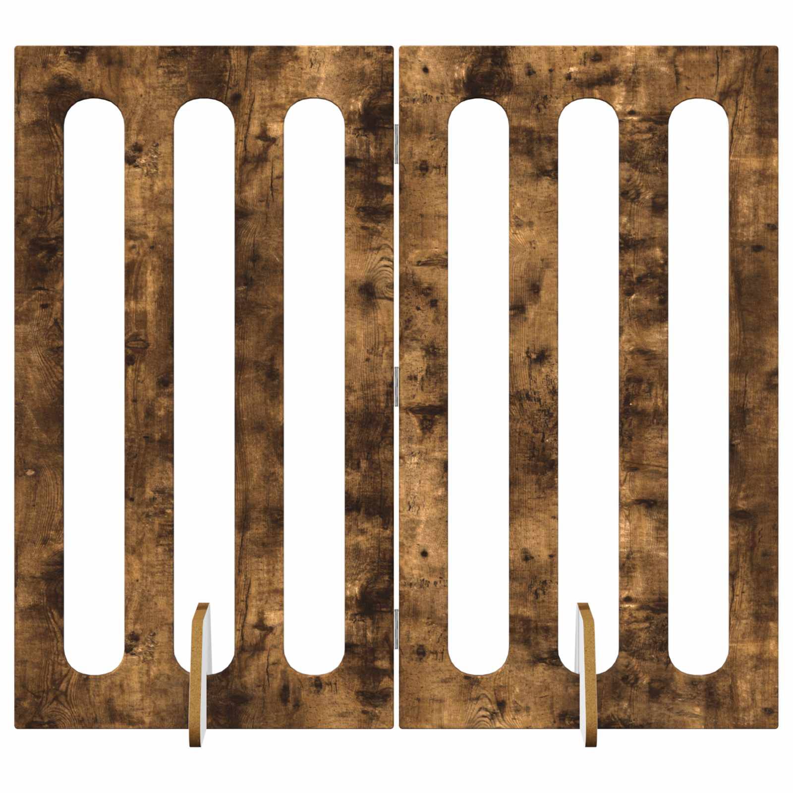 vidaXL Faltbarer Haustierzaun 2 pcs Geräucherte Eiche Holzwerkstoff