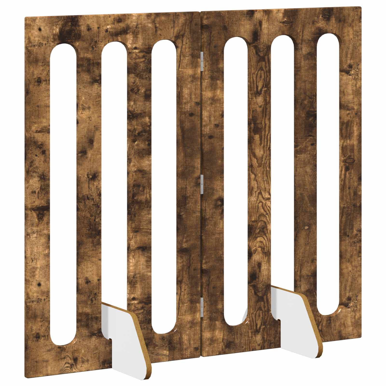 vidaXL Faltbarer Haustierzaun 2 pcs Geräucherte Eiche Holzwerkstoff